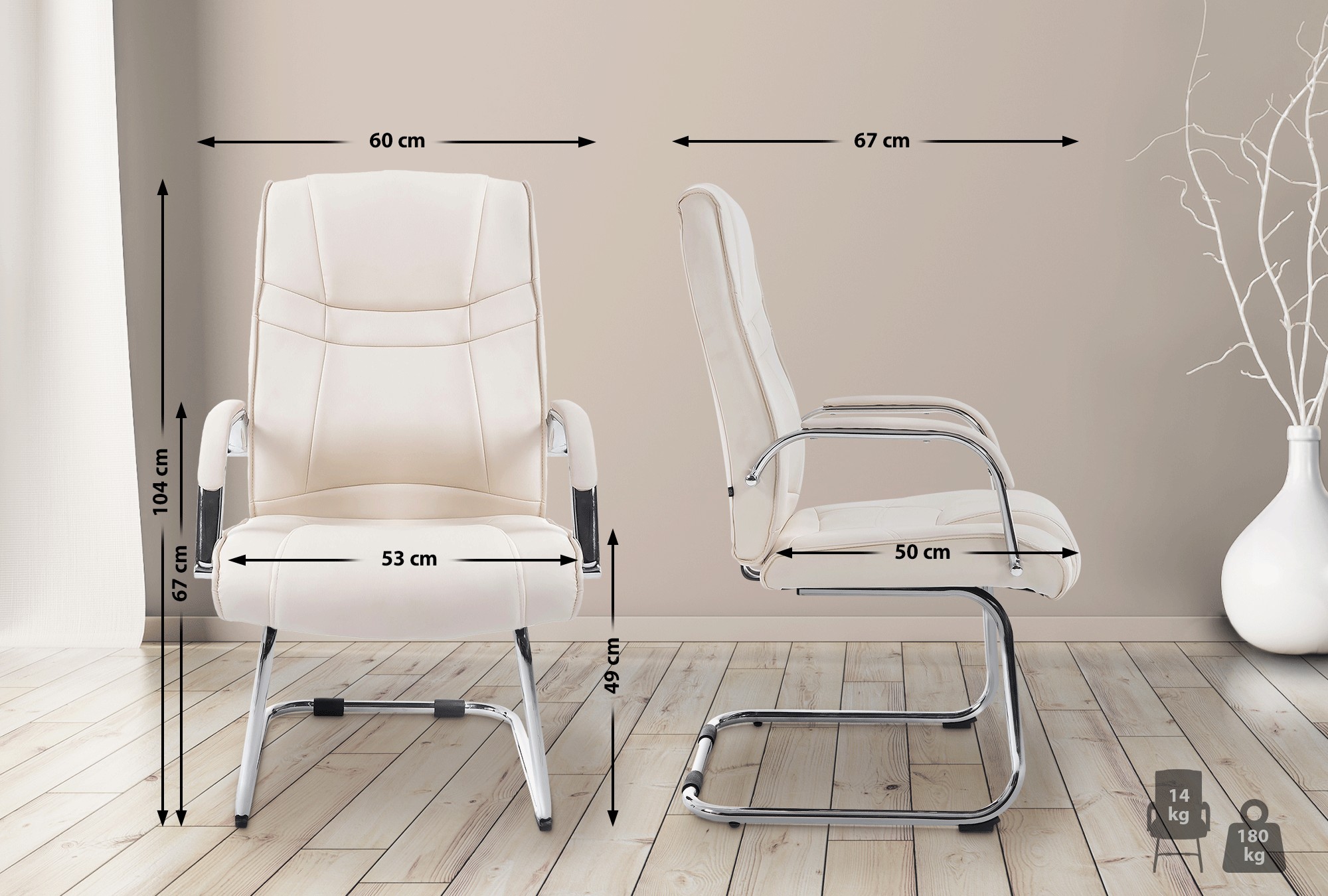 Set van 2 Eetkamerstoelen Attila Kunstleer