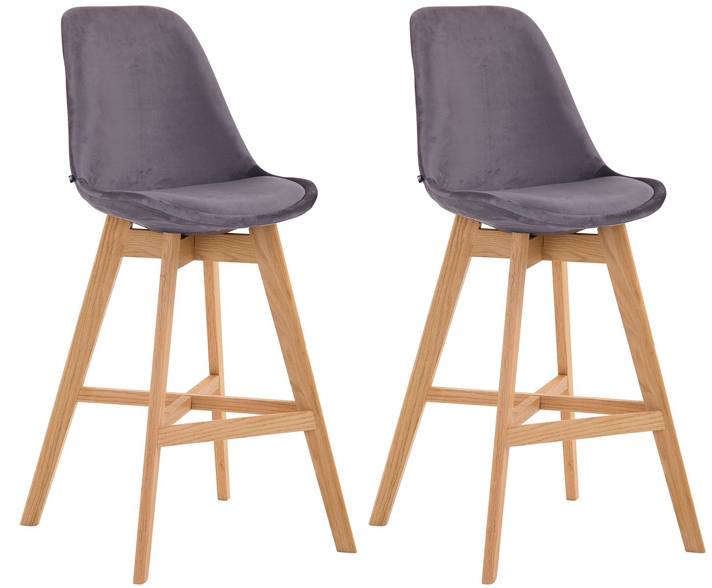 Set van 2 barkrukken Cannes fluweel