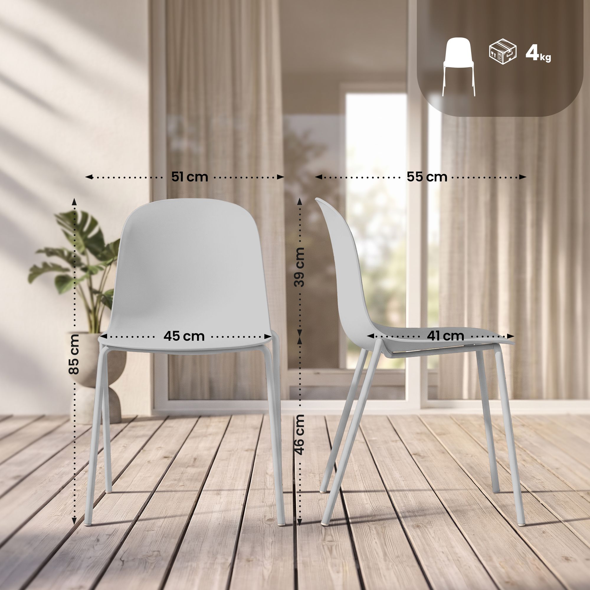 Set van 2 Hardin stoelen