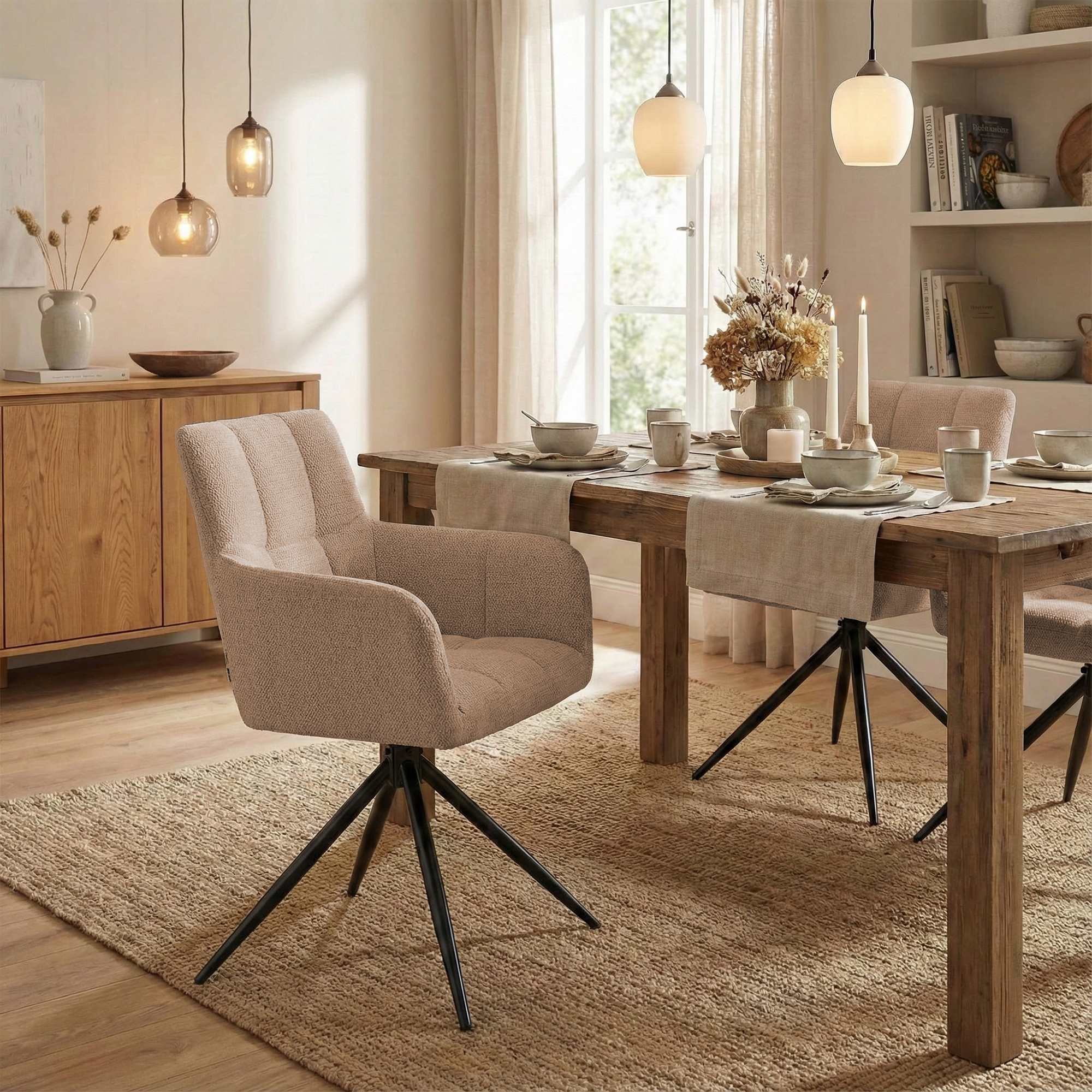 Set van 2 eetkamerstoelen Jonah stof