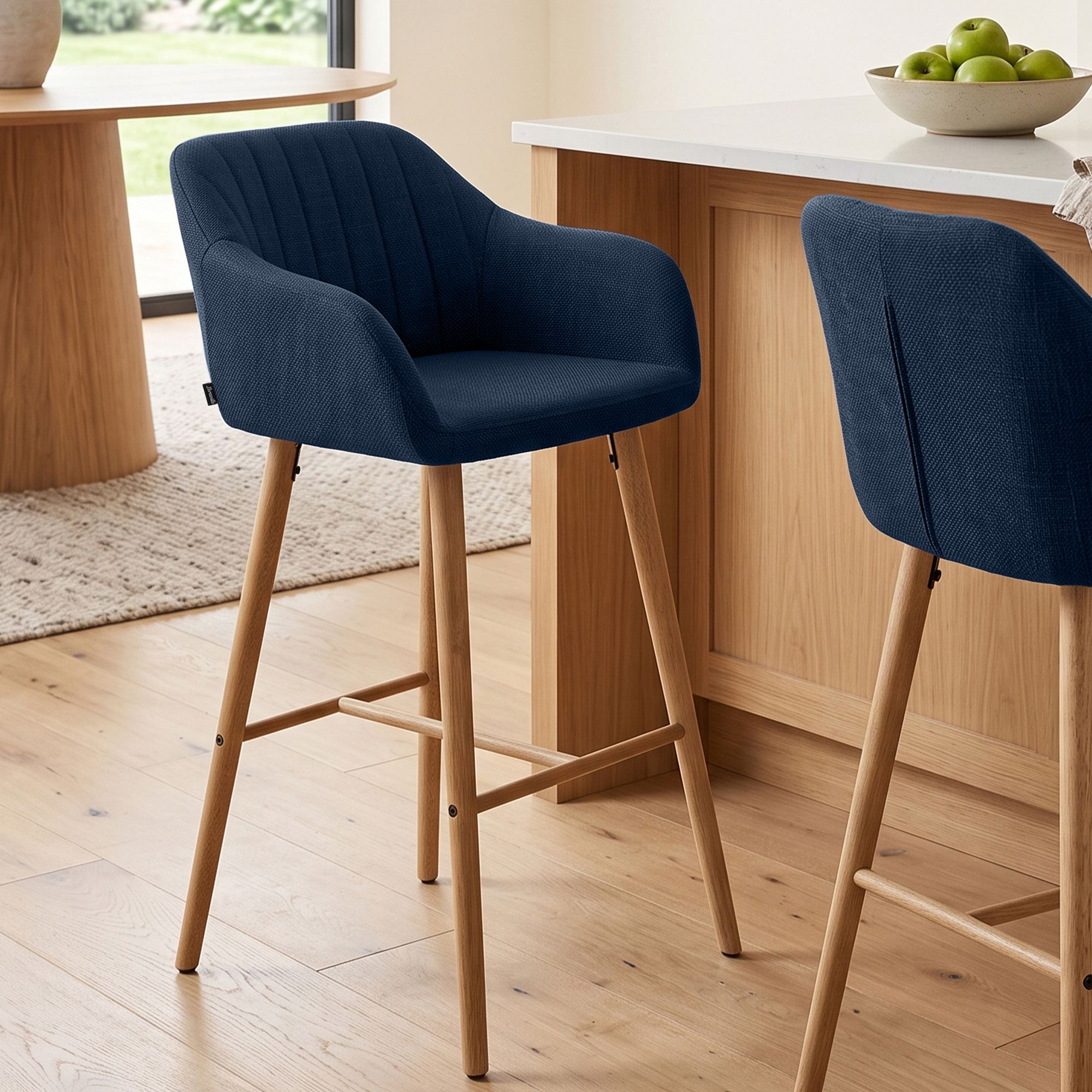 Barkruk Ando stof: modern design, comfortabel zitvlak, stabiel frame, ideaal voor keuken of bar