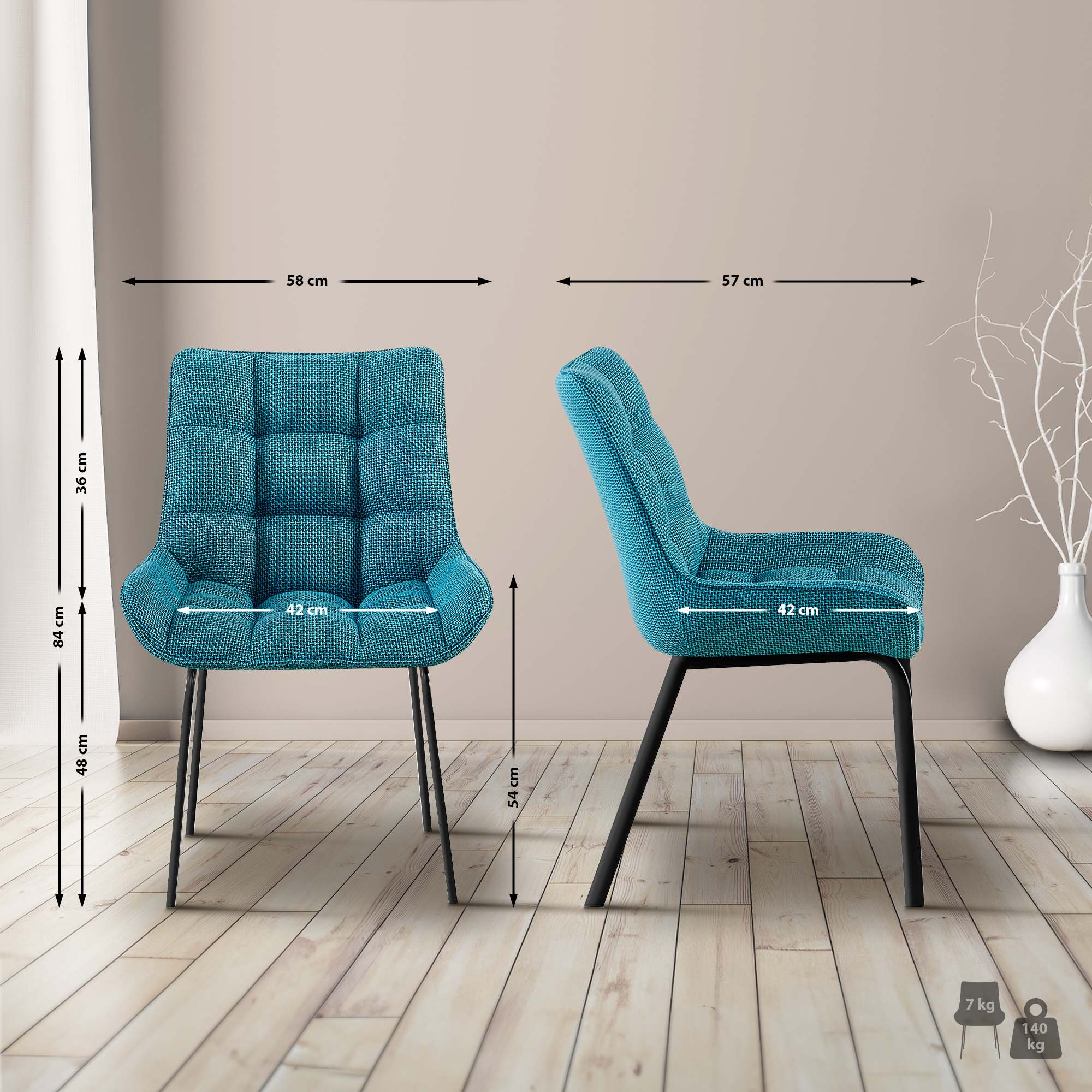Set van 4 eetkamerstoelen Saranda