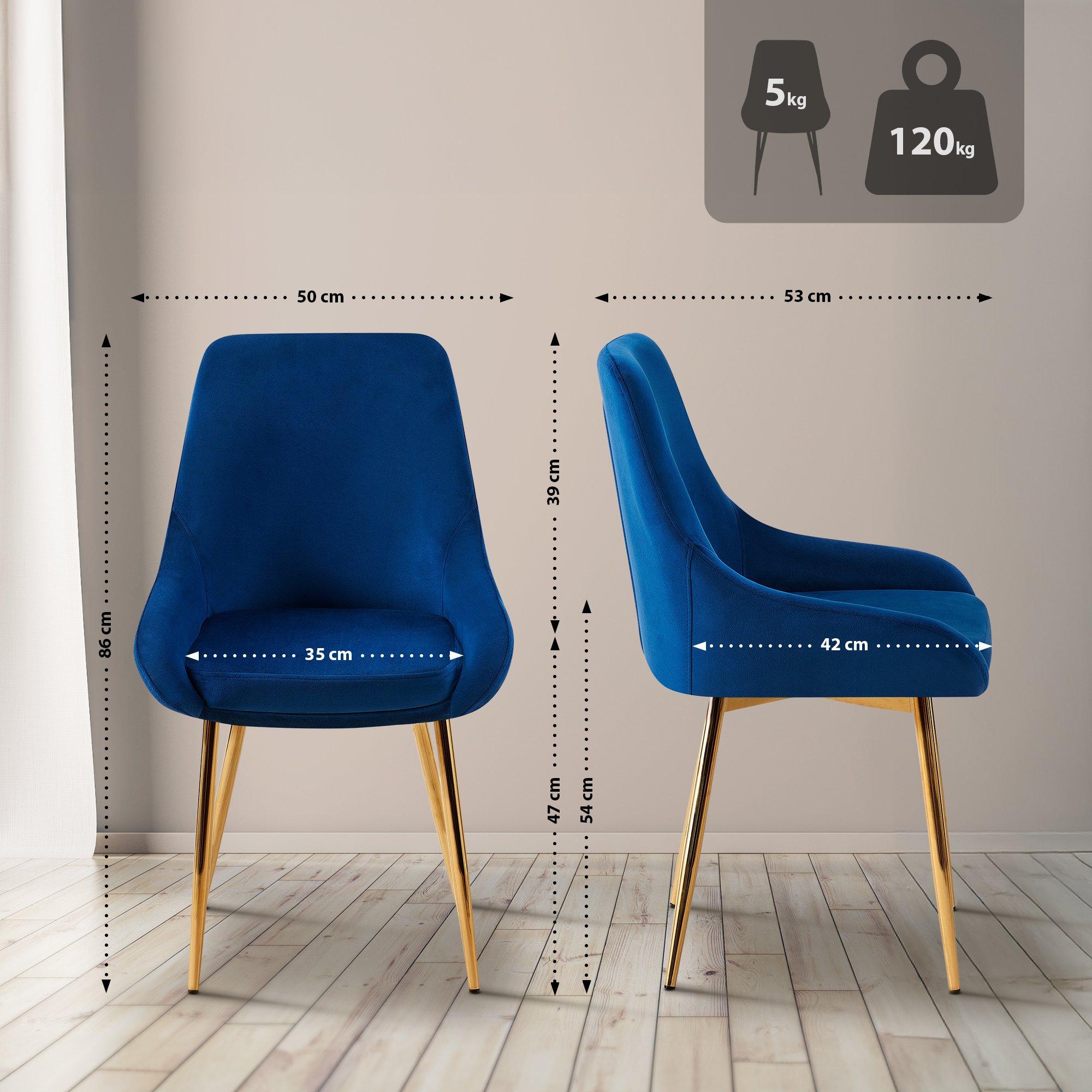 Set van 2 eetkamerstoelen Elmira