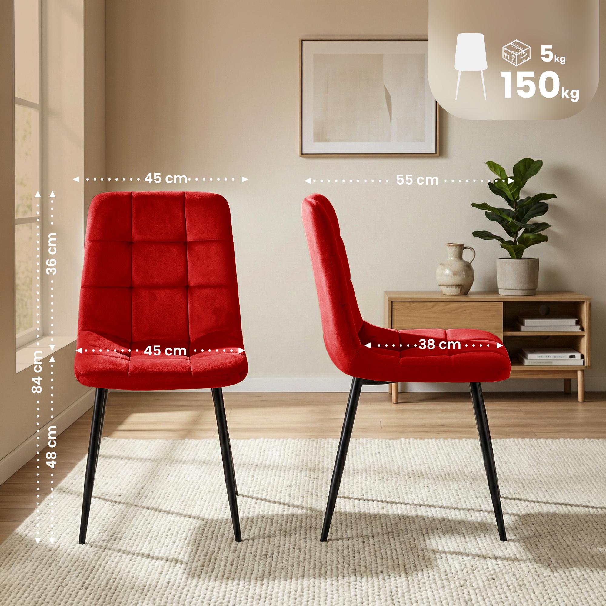 Set van 4 Eetkamerstoelen Antibes Fluweel