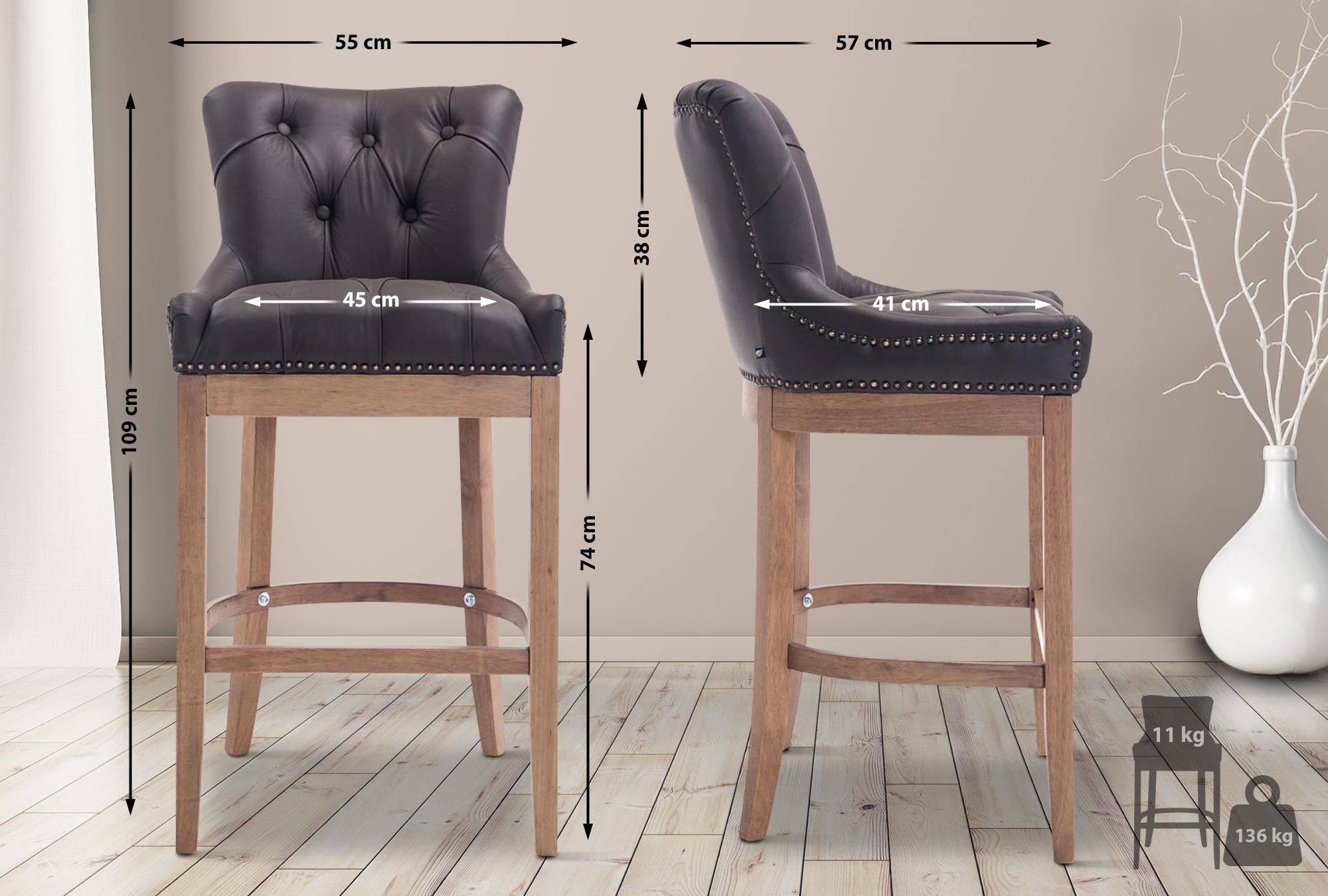 Barkruk Lakewood echt leer Antiek light