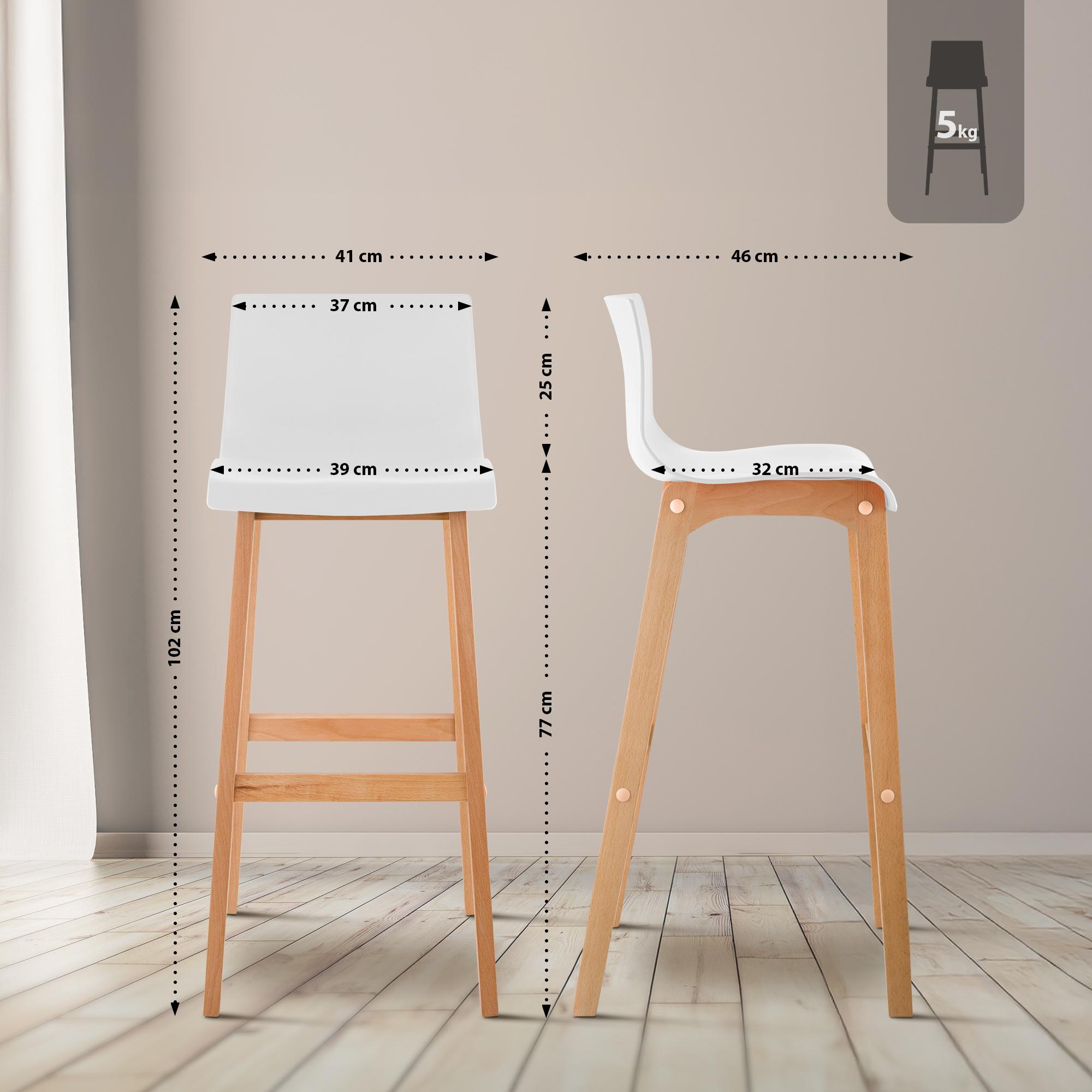 Barkruk Hover Kunststof Vierpootsframe Natura