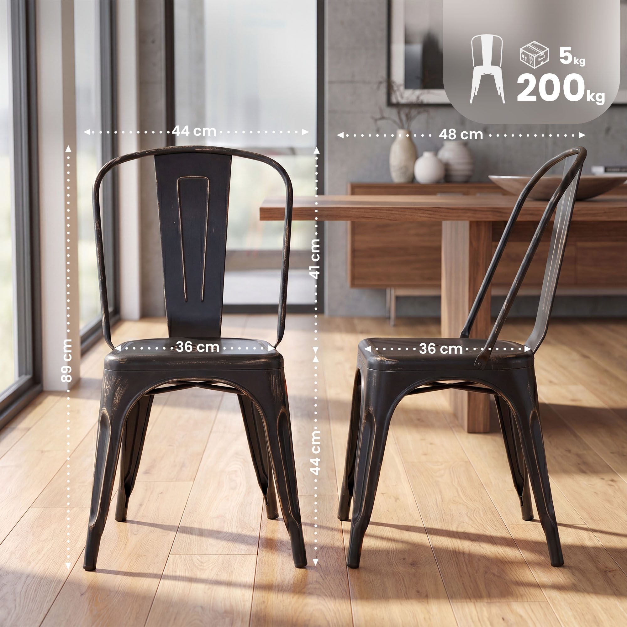 Set van 4 stapelstoelen Benedikt