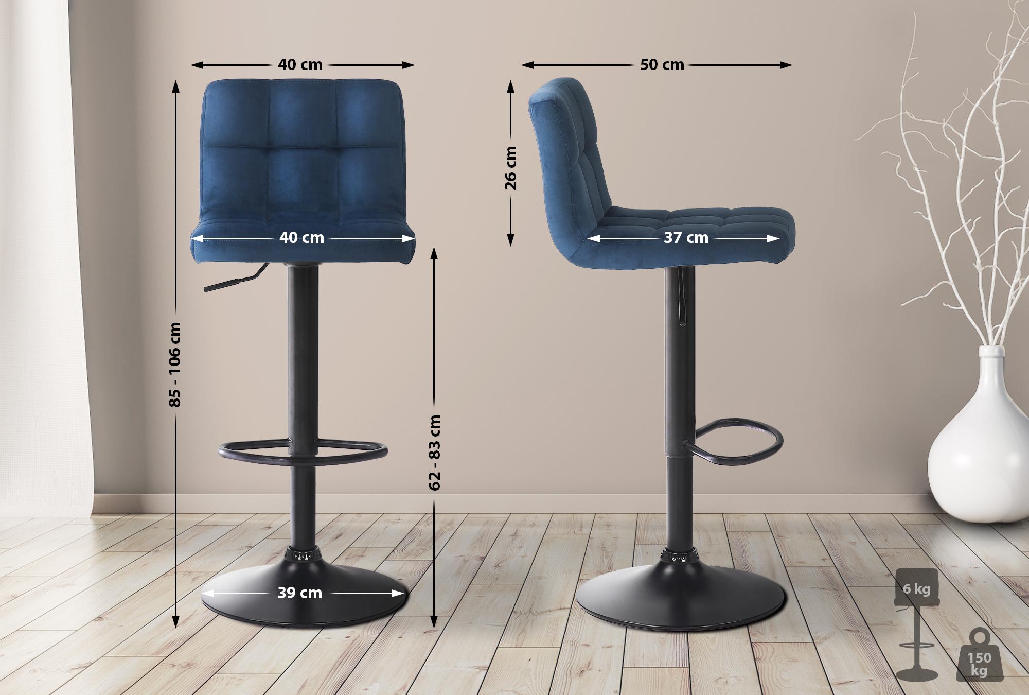 Set van 4 barkrukken Feni fluweel