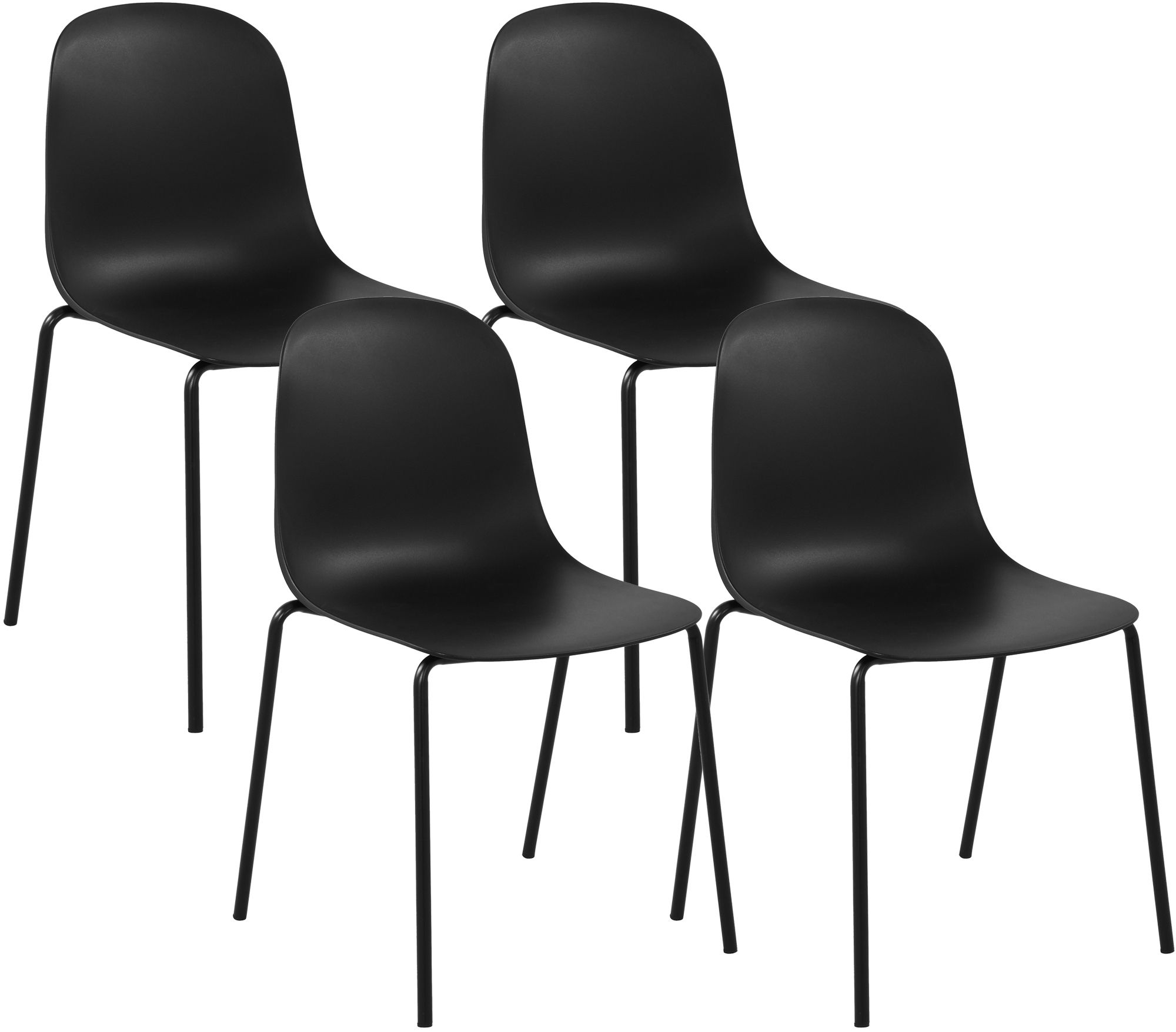 4-delige set stapelstoelen Hardin