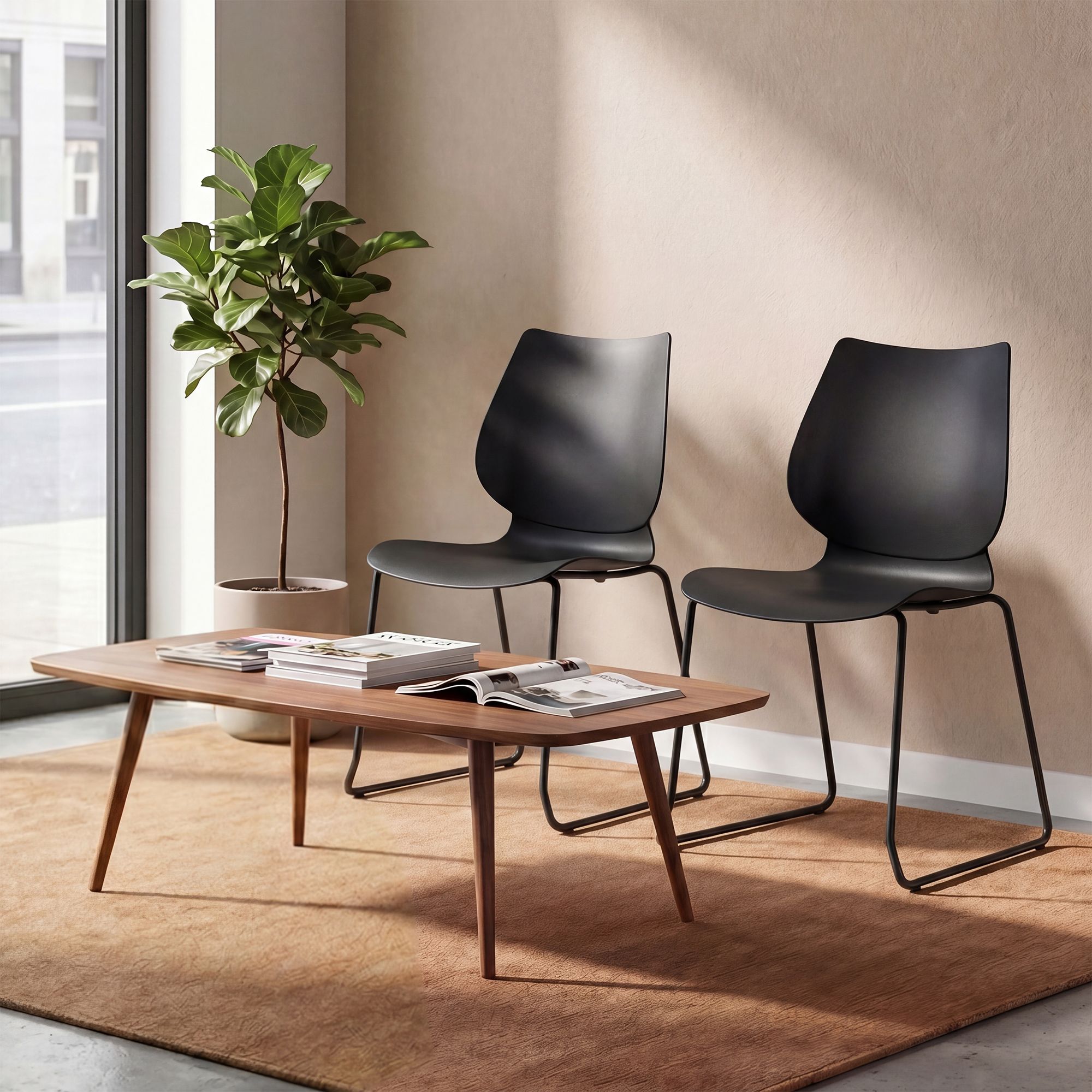 Set van 2 stapelstoelen Houma
