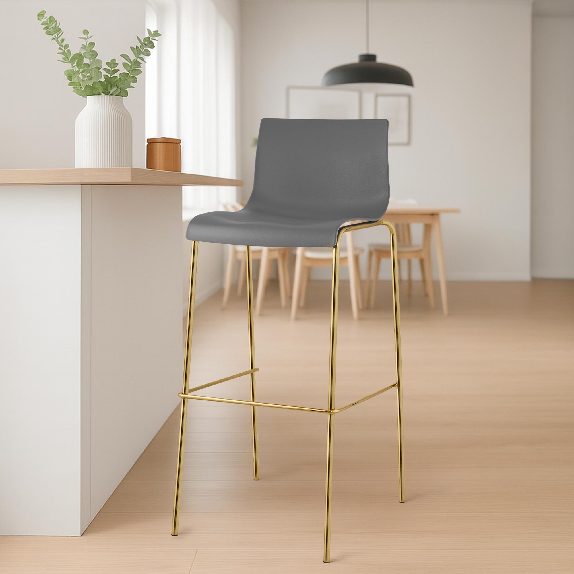 Barkruk Hover Vierkante Poten Goud Kunststof