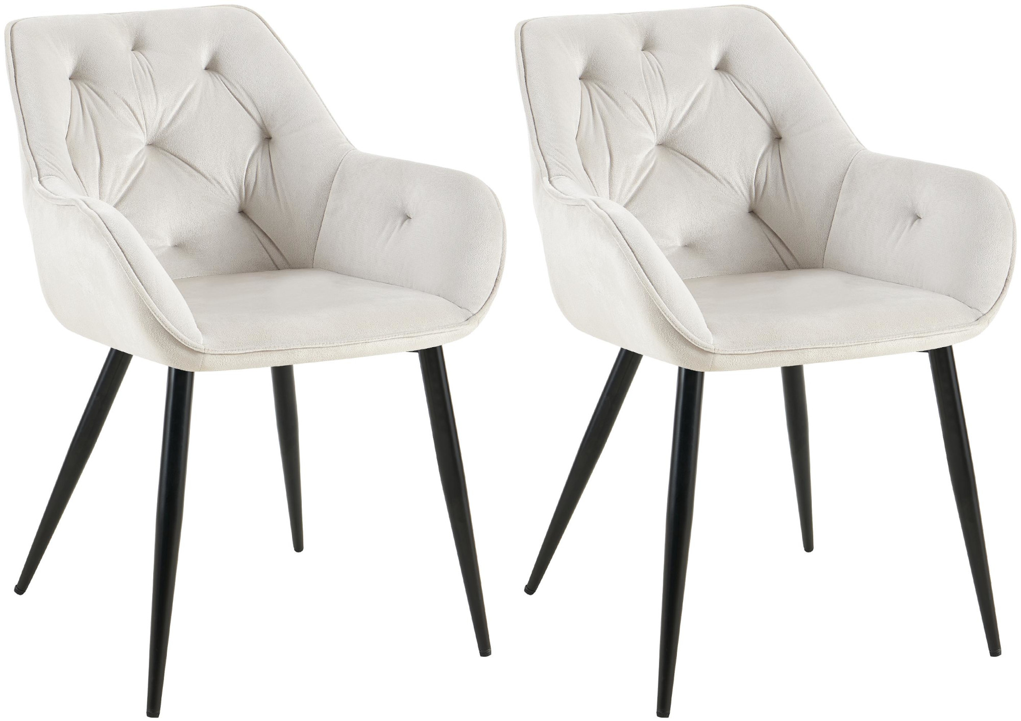 2-delige set eetkamerstoelen Cassis fluwelen bekleding