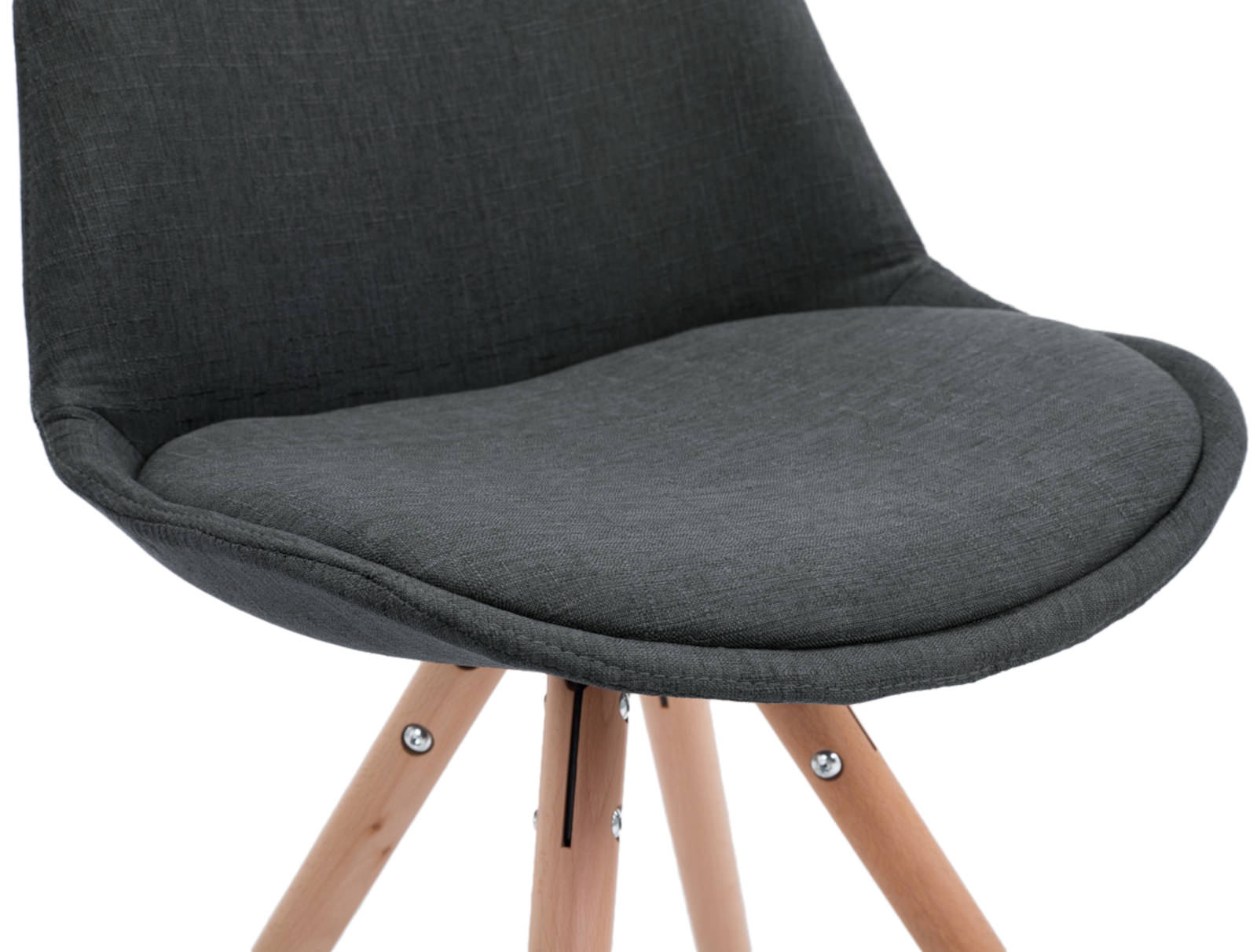 Set van 4 eetkamerstoelen Toulouse stof rond