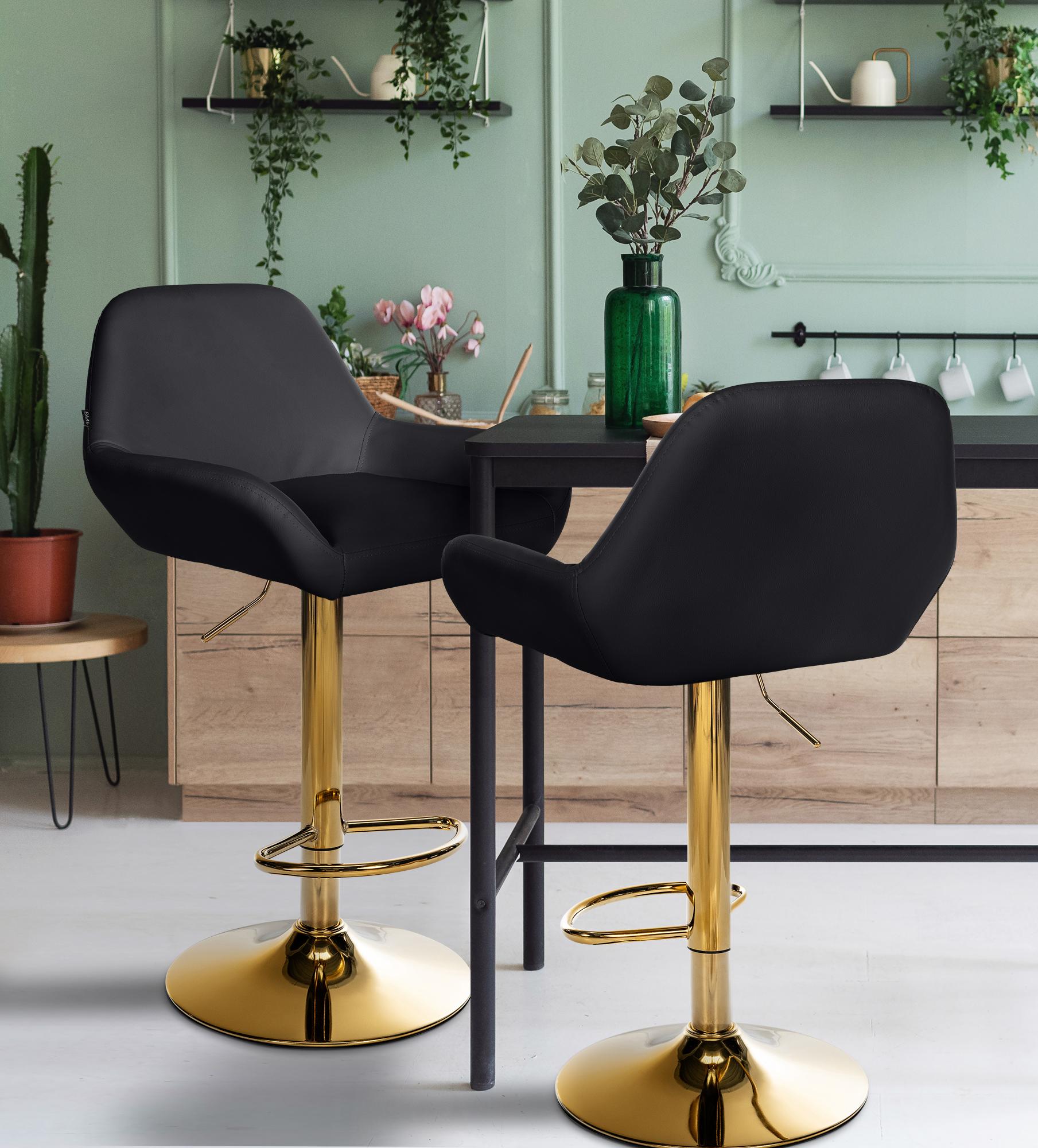 Barkruk Braga goud kunstleer
