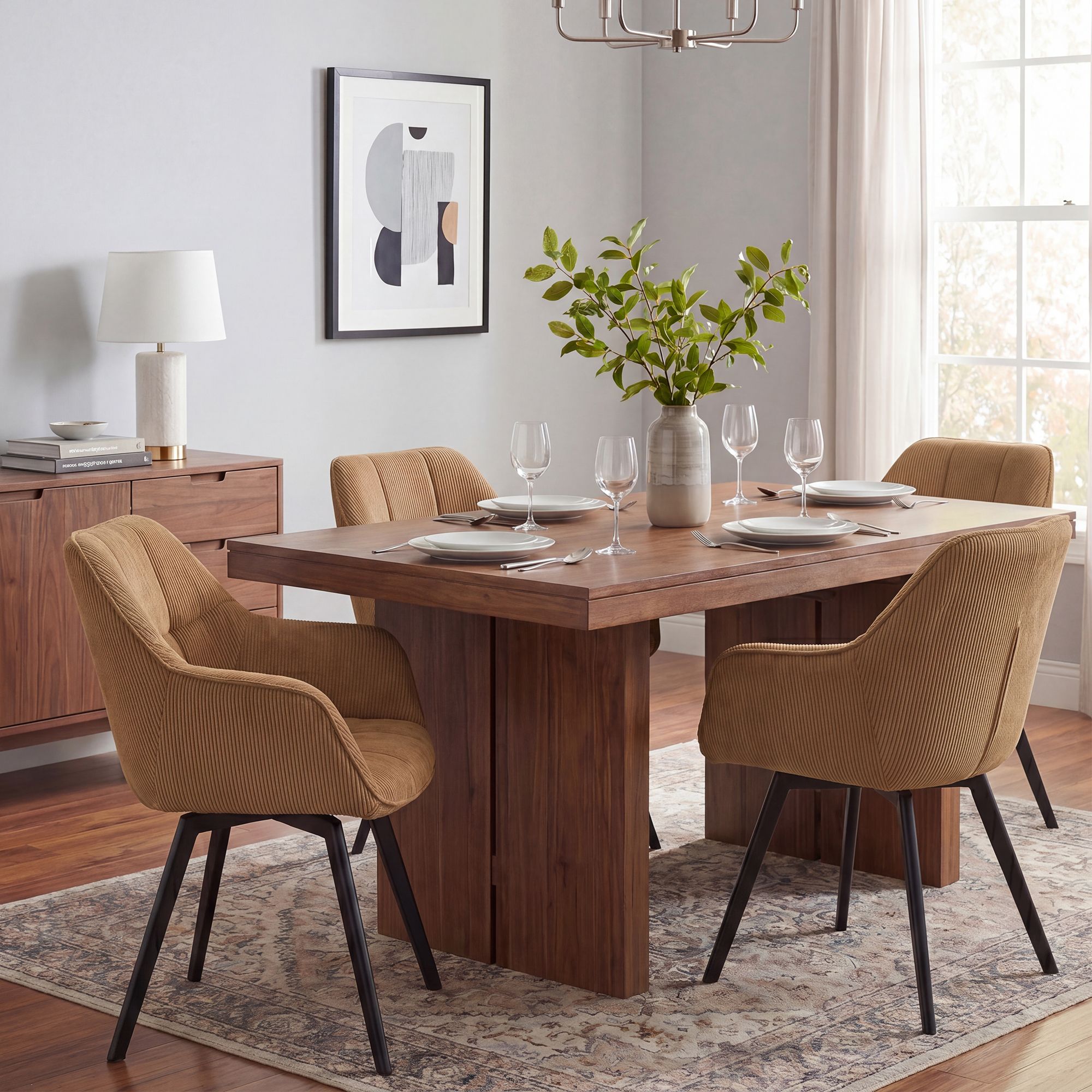 Set van 2 eetkamerstoelen Jordi Cord