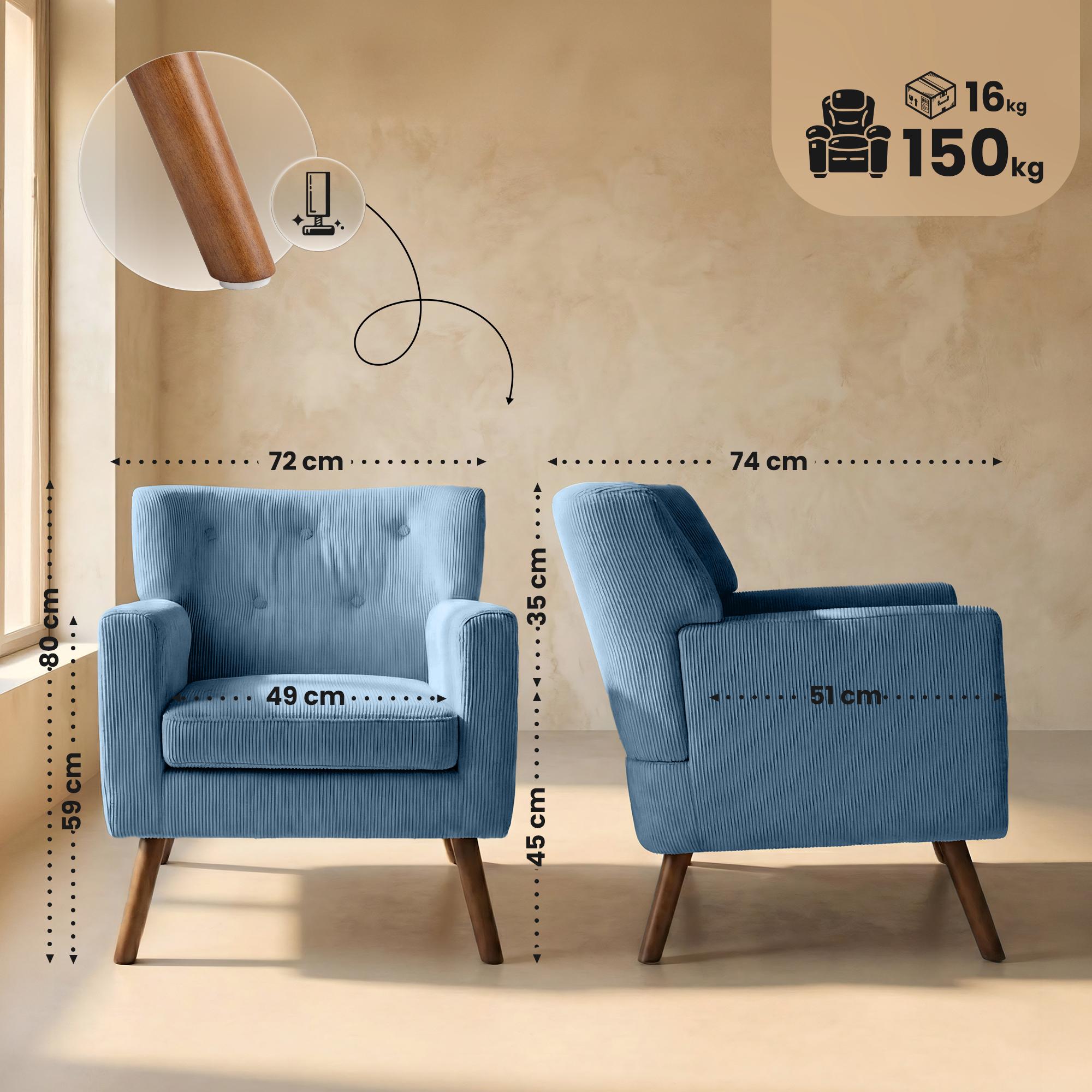 Fauteuil Kioni corduroy
