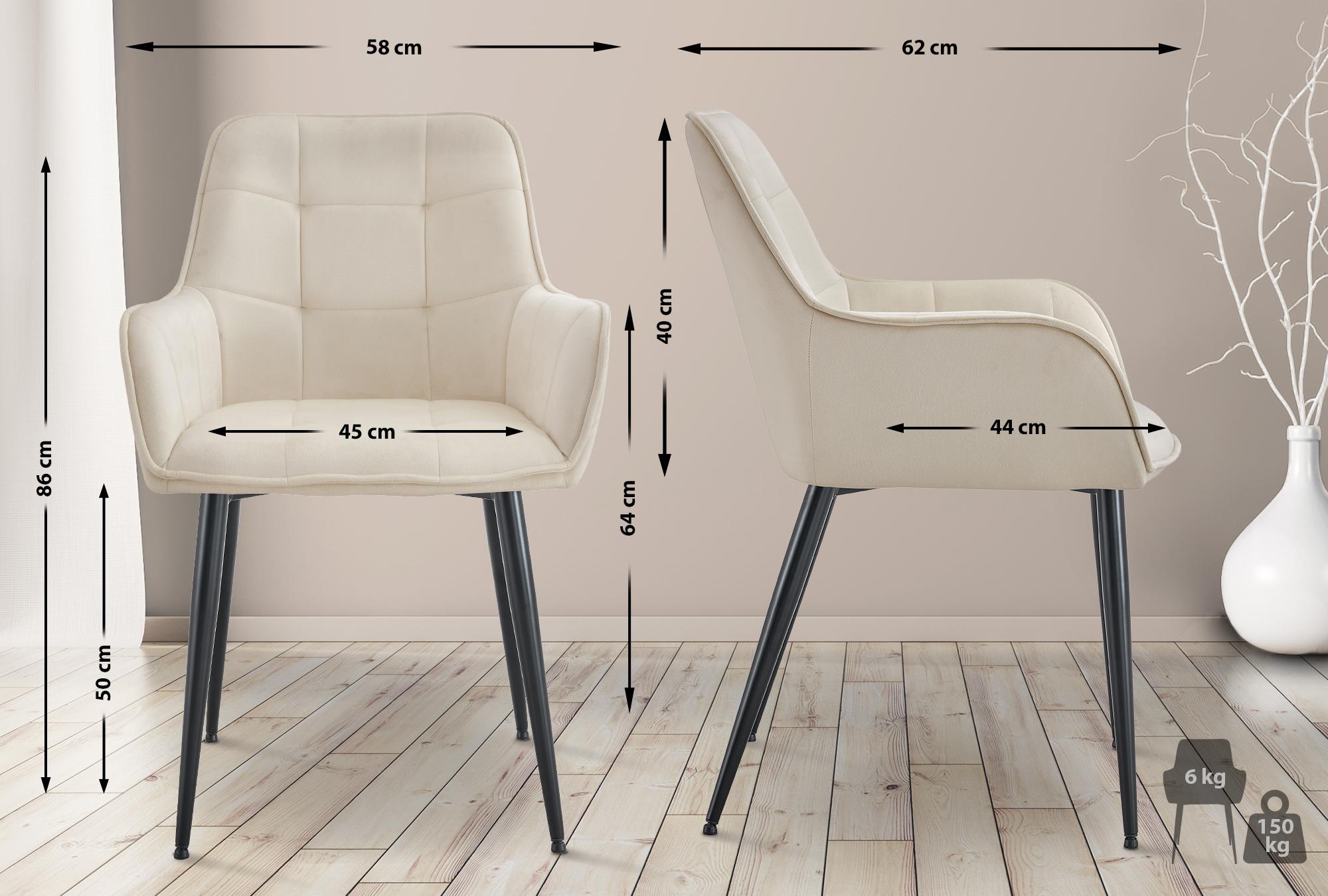Set van 2 eetkamerstoelen Ferndale fluweel