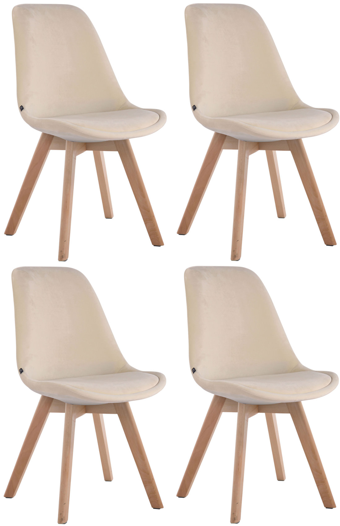 Set van 4 Eetkamerstoelen Borneo Fluweel