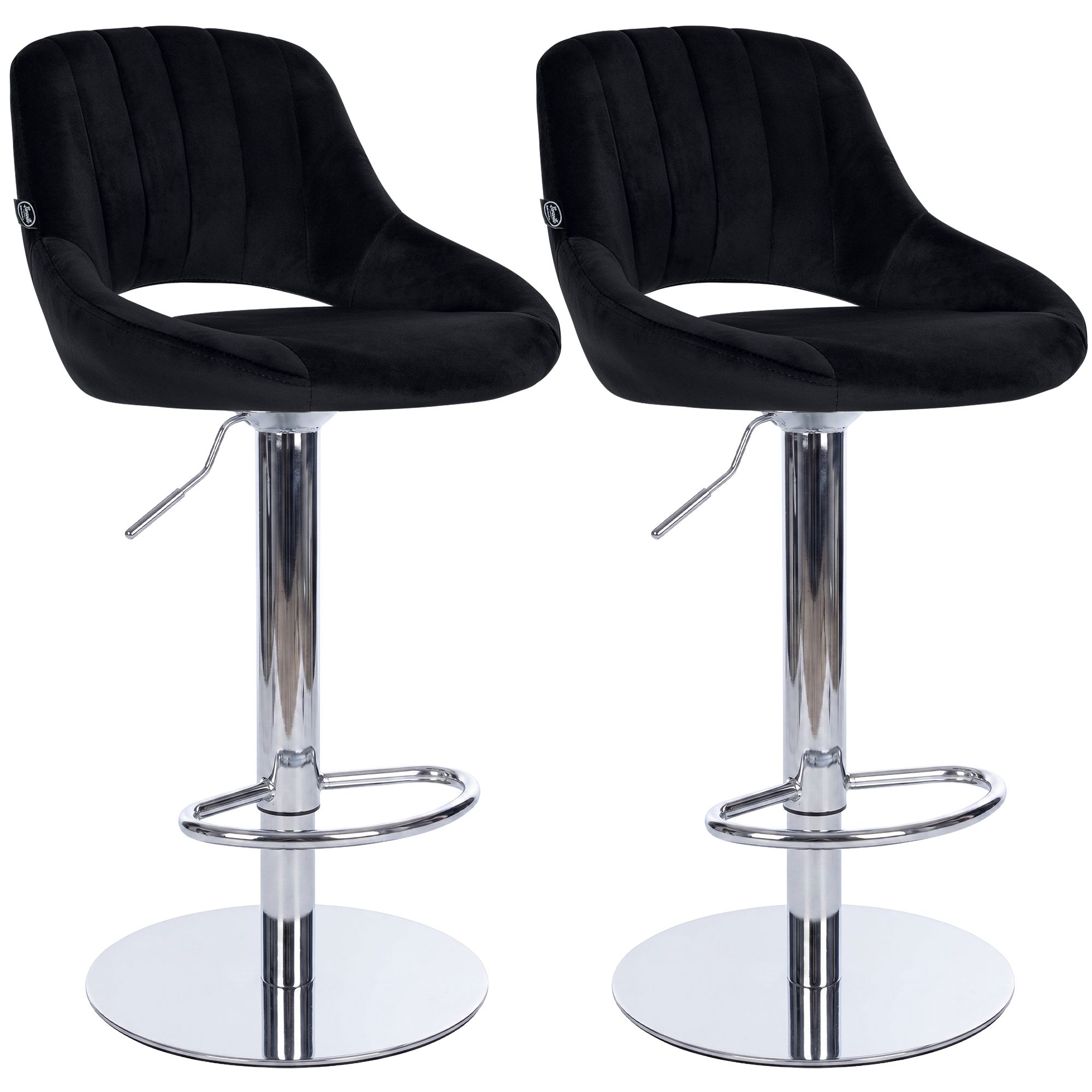 Set van 2 barkrukken Milet chroom met extra zware voet