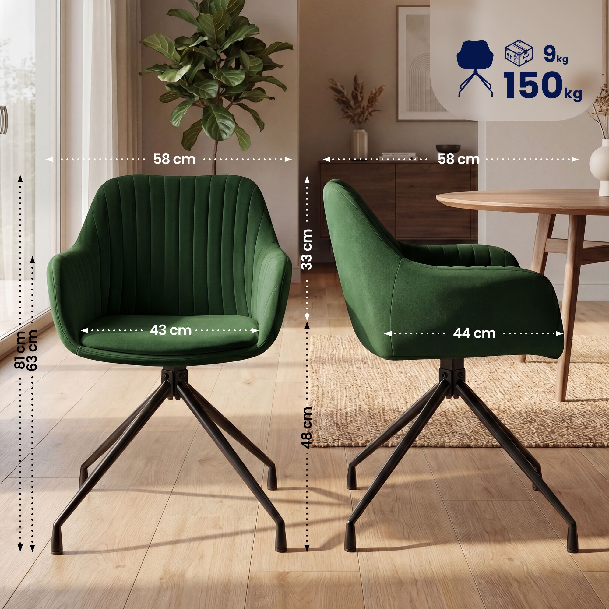 Set van 2 Eetkamerstoelen Novanis