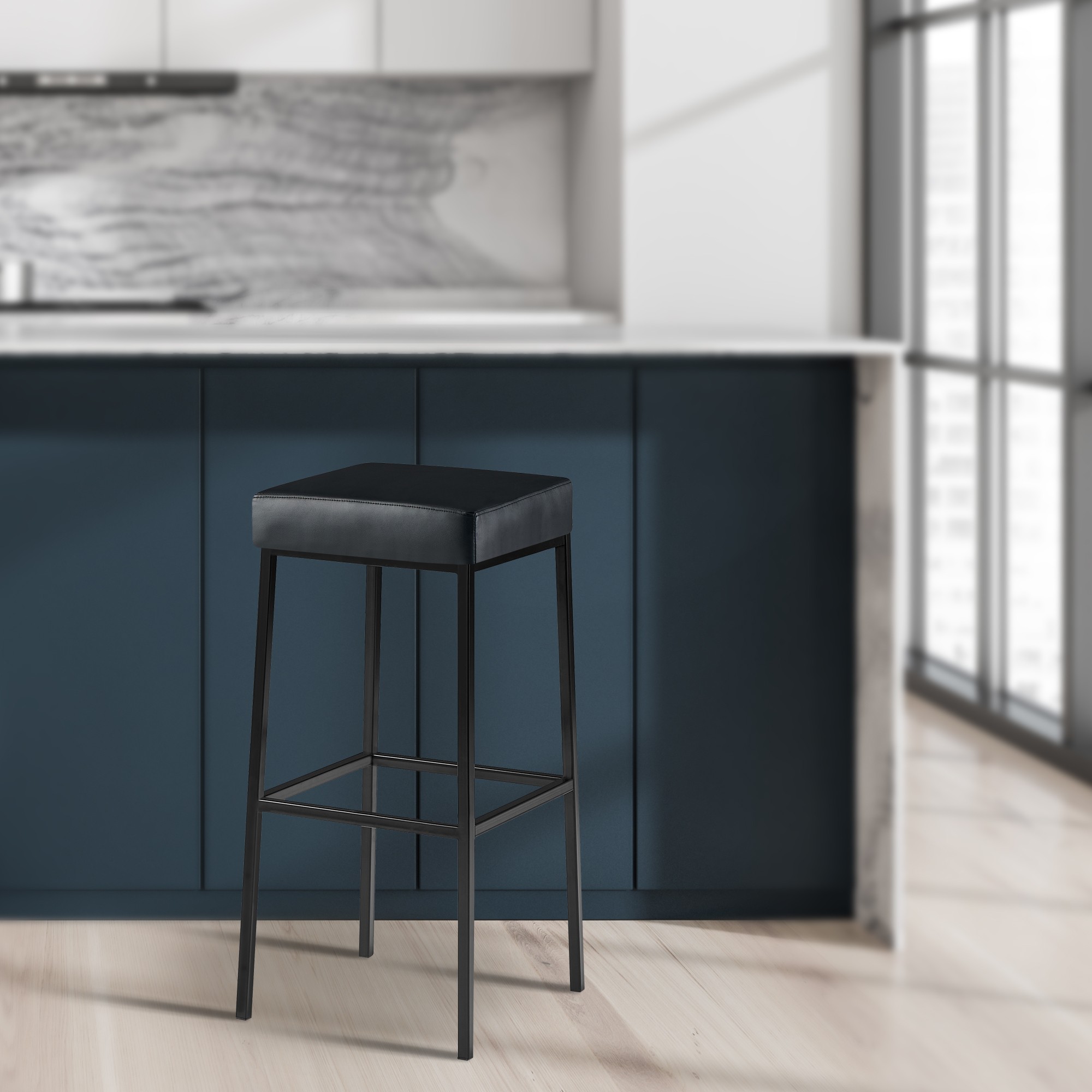 Montreal barstoel met kunstleren bekleding