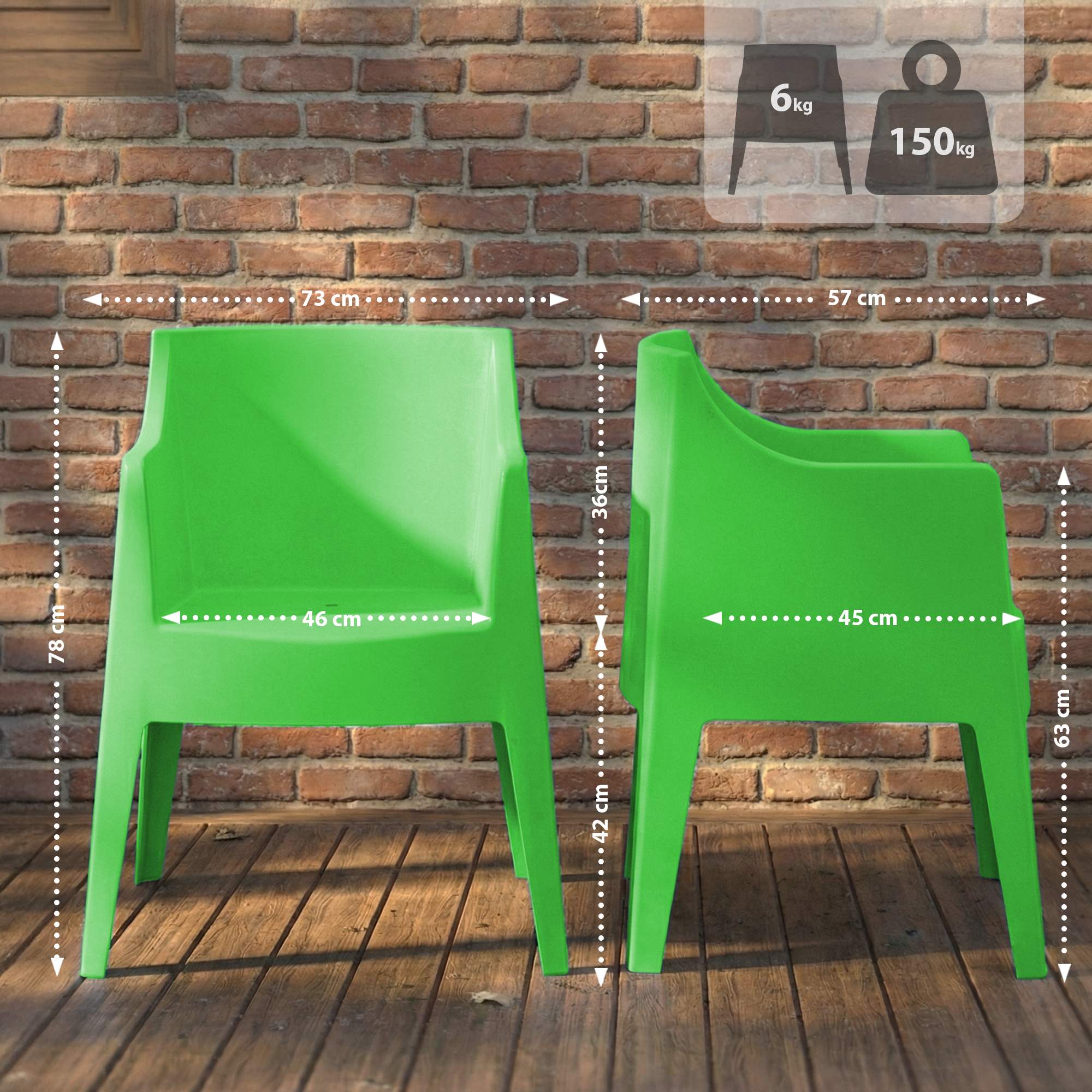 Set van 4 tuinstoelen Bartal