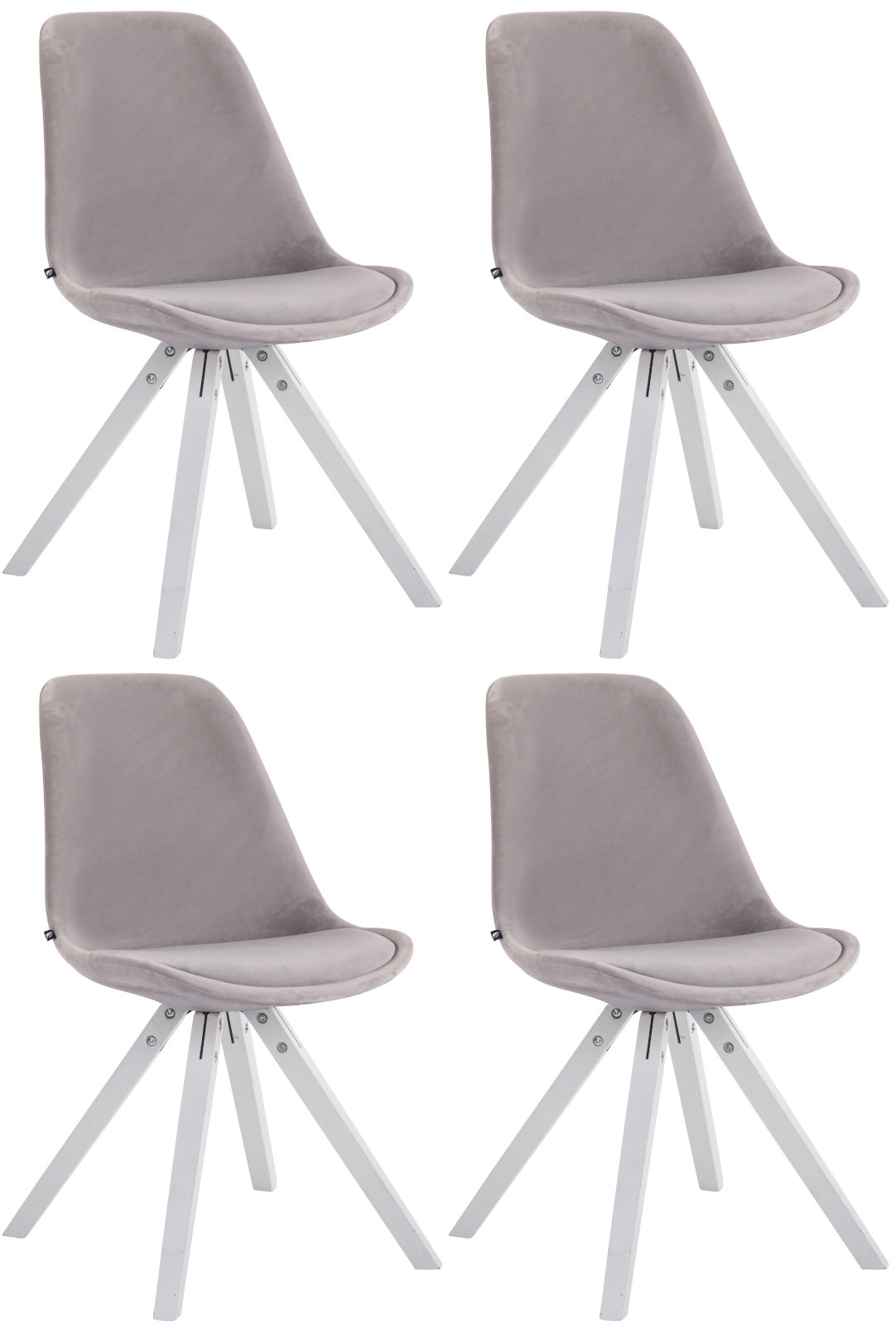 Set van 4 Stoelen Toulouse Vierkant frame - Fluweel