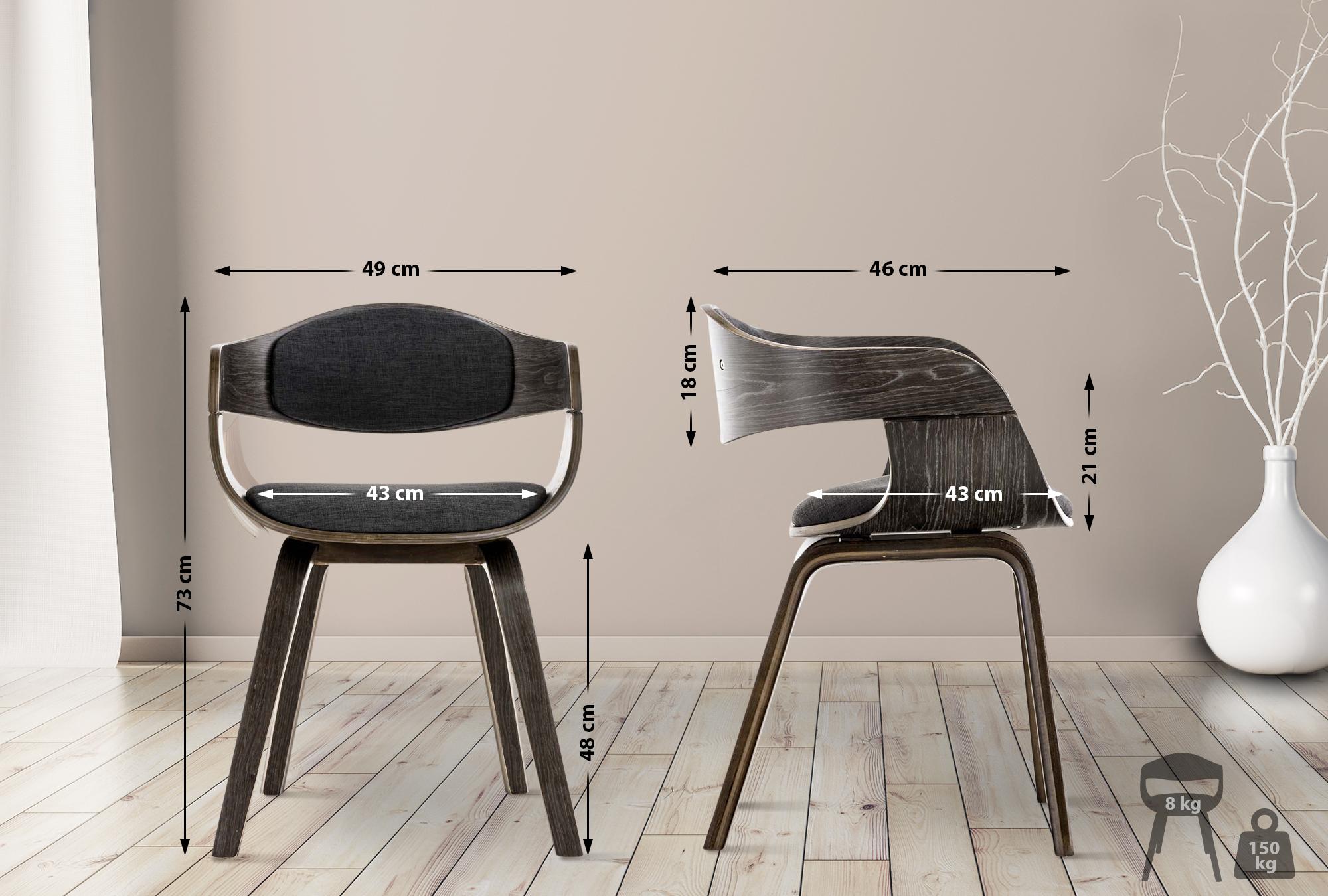 Set van 2 Kingston eetkamerstoelen Stof