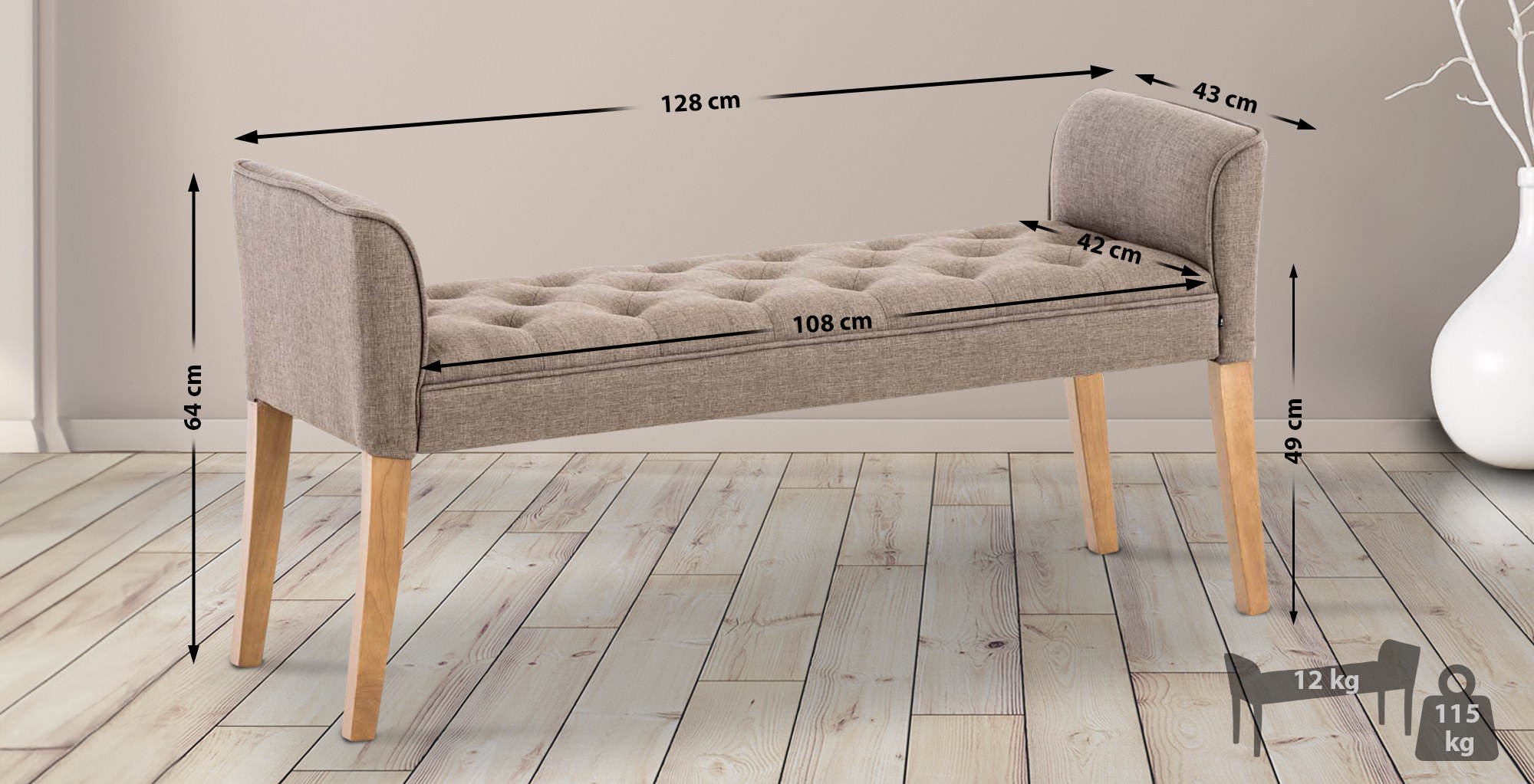 Chaise longue Cleopatra, stof