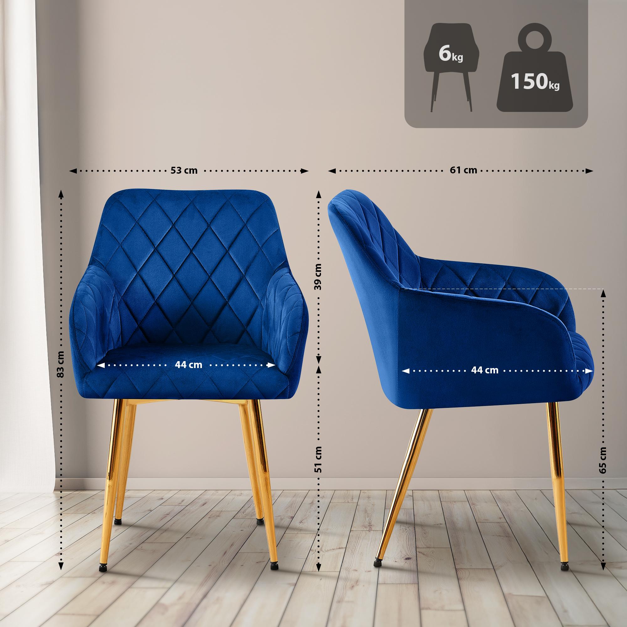 Set van 2 eetkamerstoelen Monett fluweel