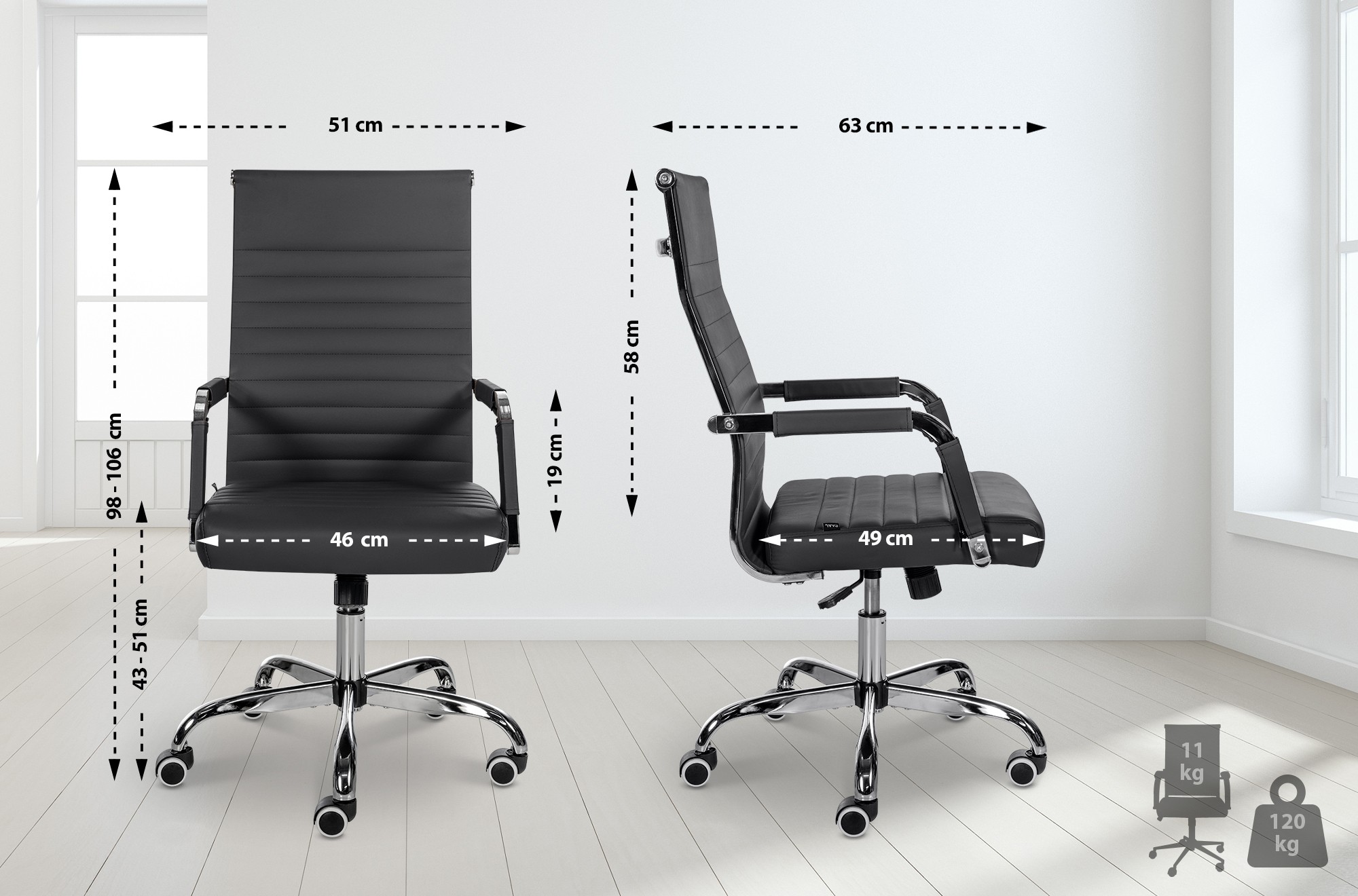 Bureaustoel Amadora kunstleer