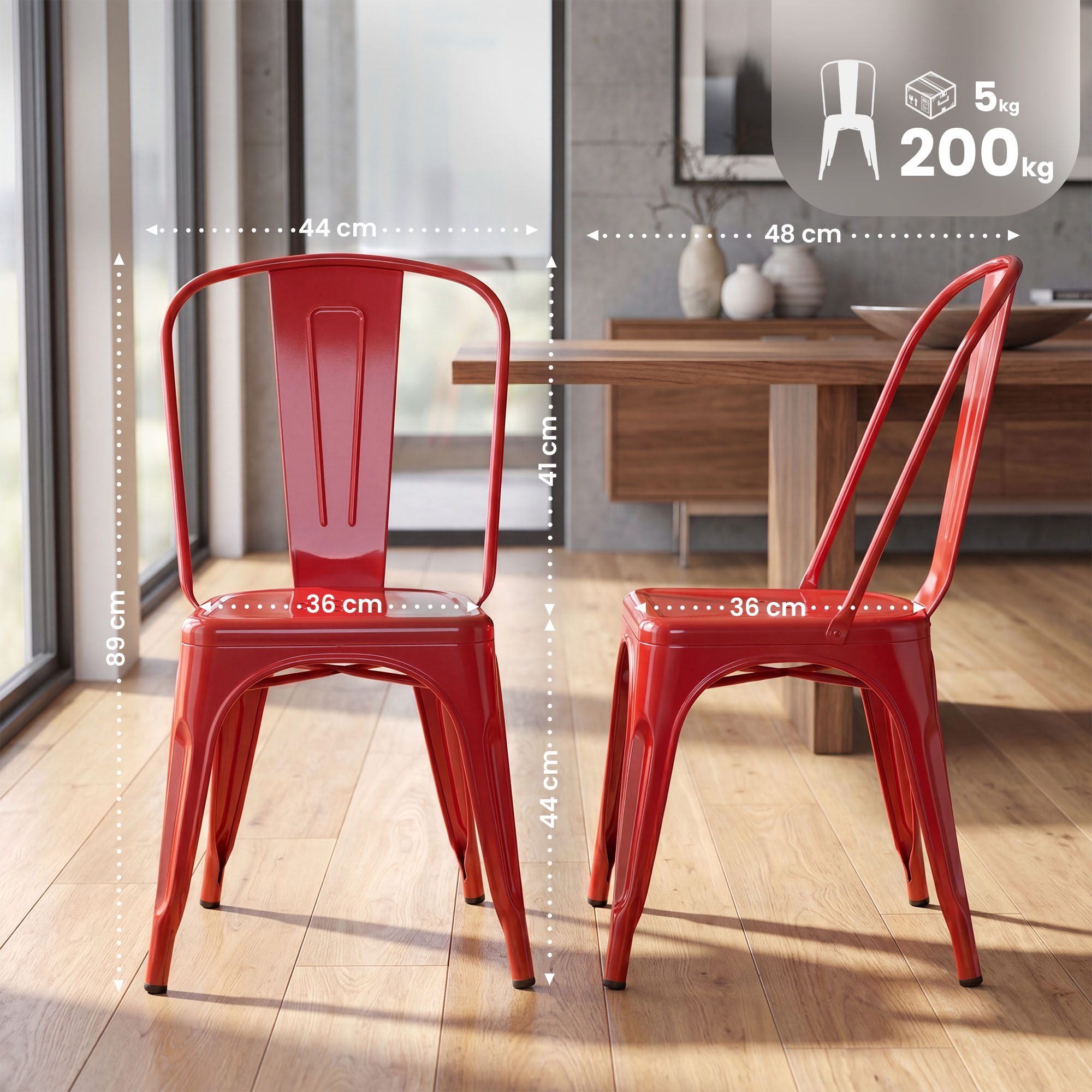 Set van 4 stapelstoelen Benedikt