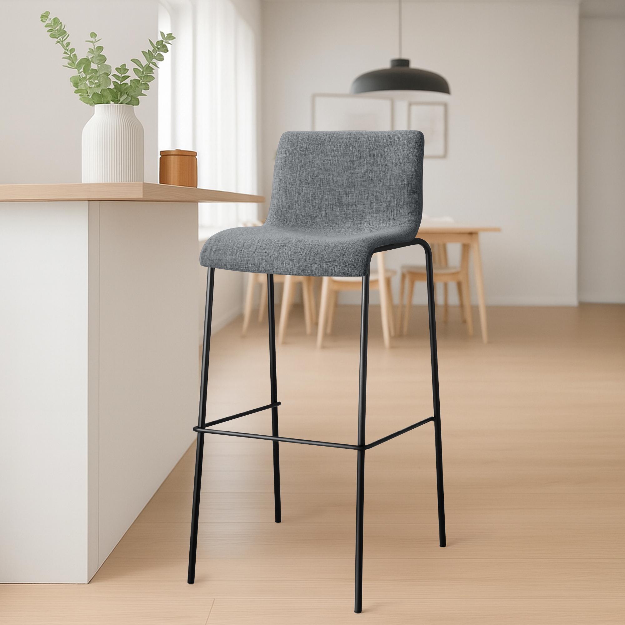 Barkruk Hover stof met 4-poot onderstel