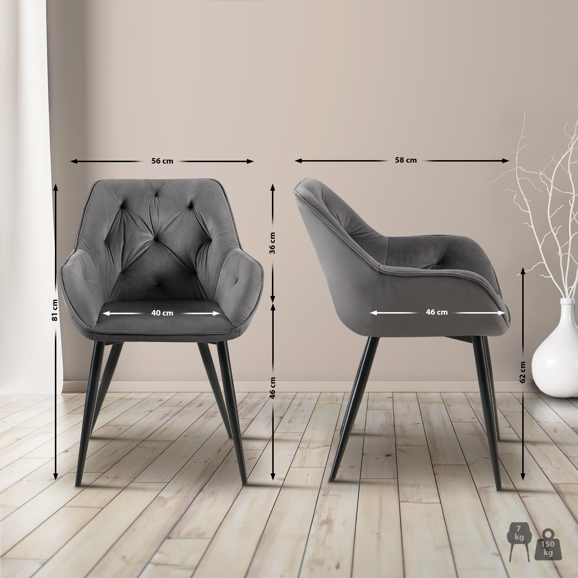 Eetkamerstoel Cassis met fluwelen bekleding