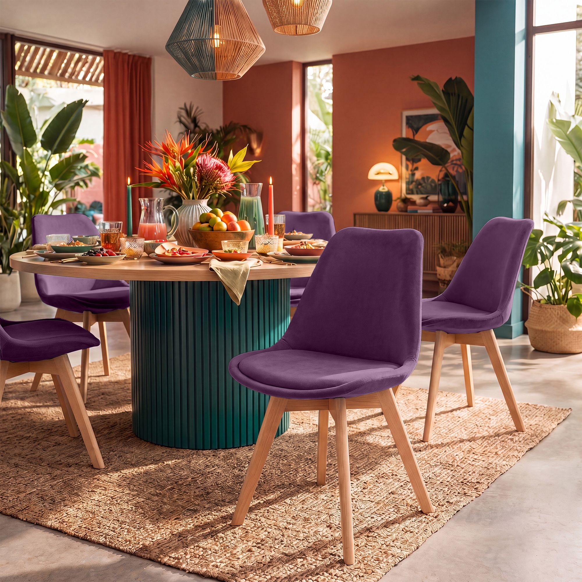 4-delige set Linares eetkamerstoelen