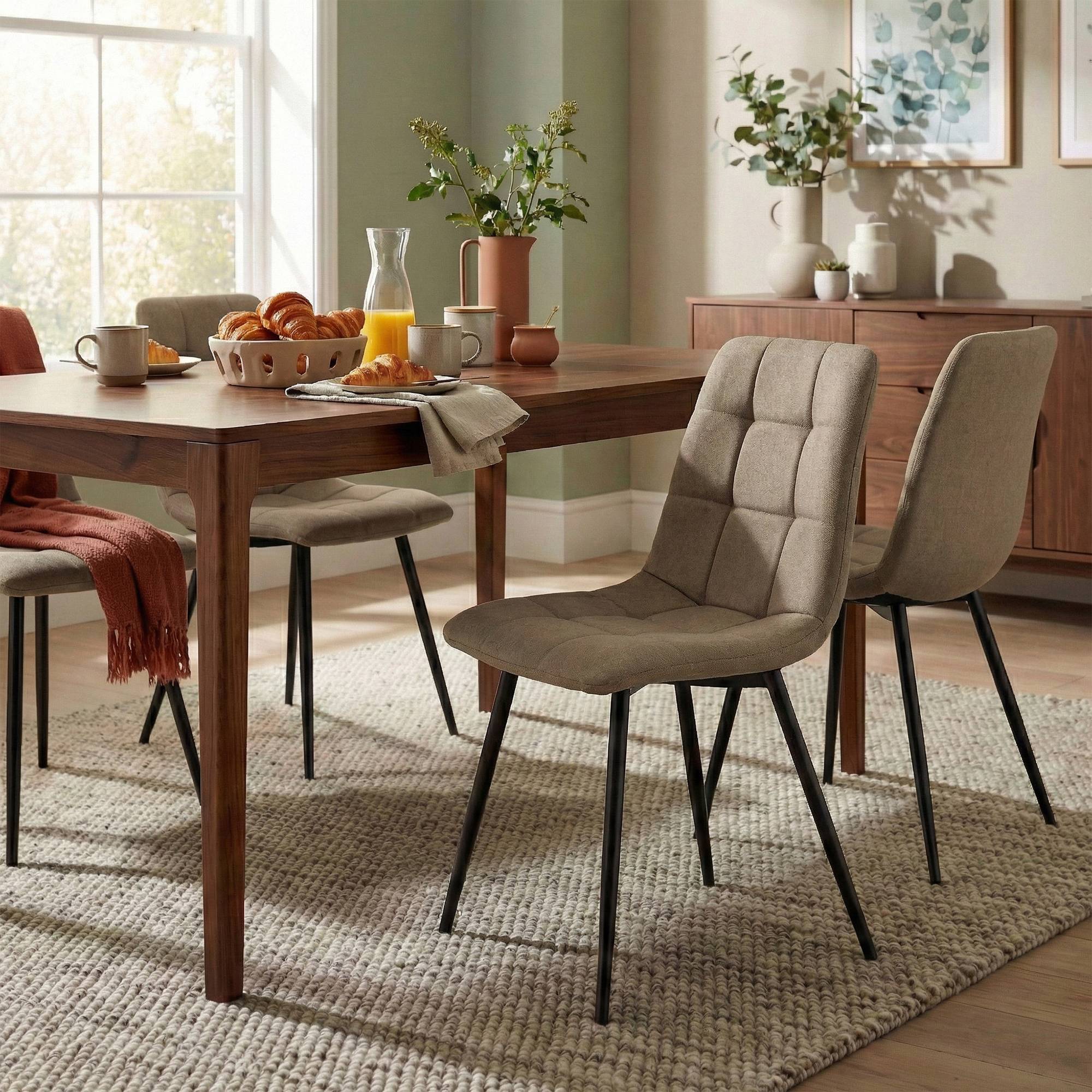 Set van 4 eetkamerstoelen Antibes stof