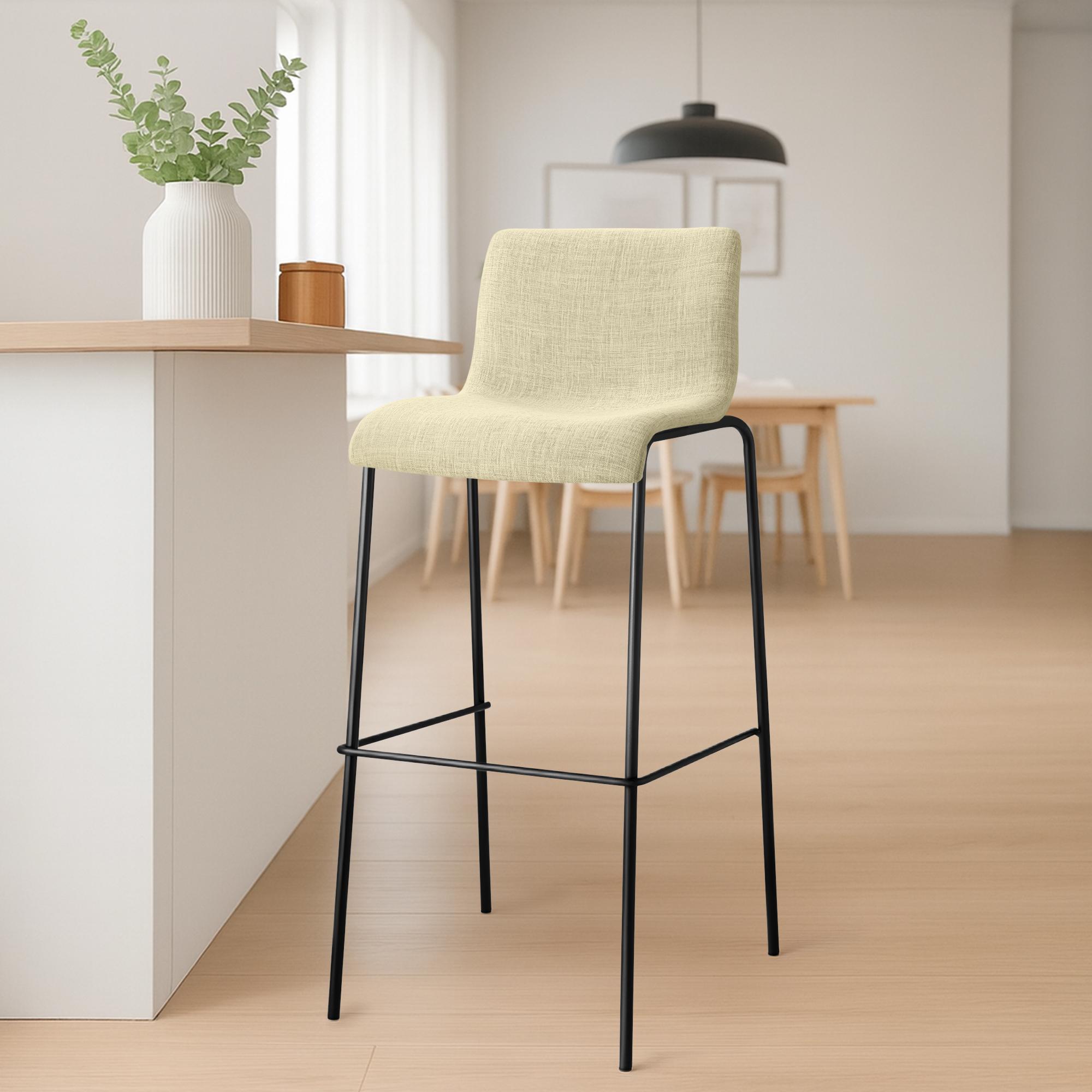 Barkruk Hover stof met 4-poot onderstel