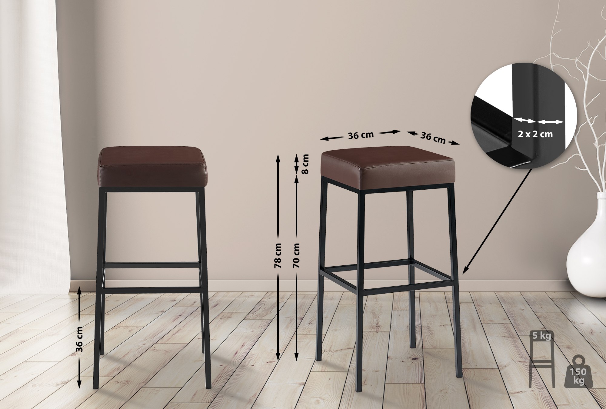 Barkruk Montreal kunstleer bekleding