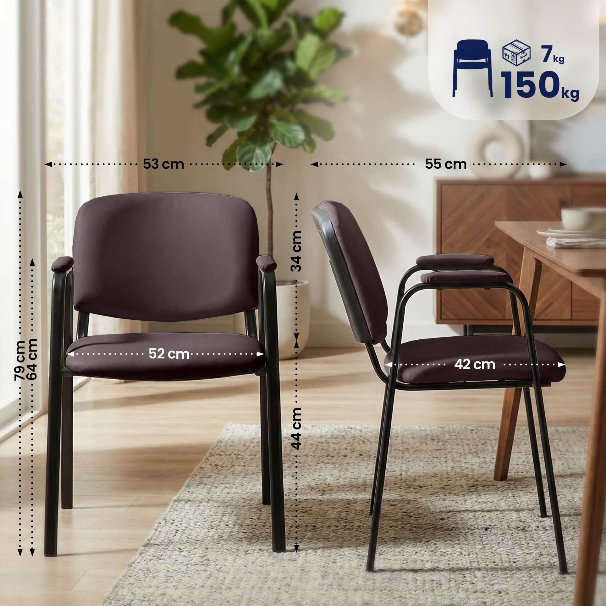 Set van 4 stapelstoelen Ken Pro kunstleer