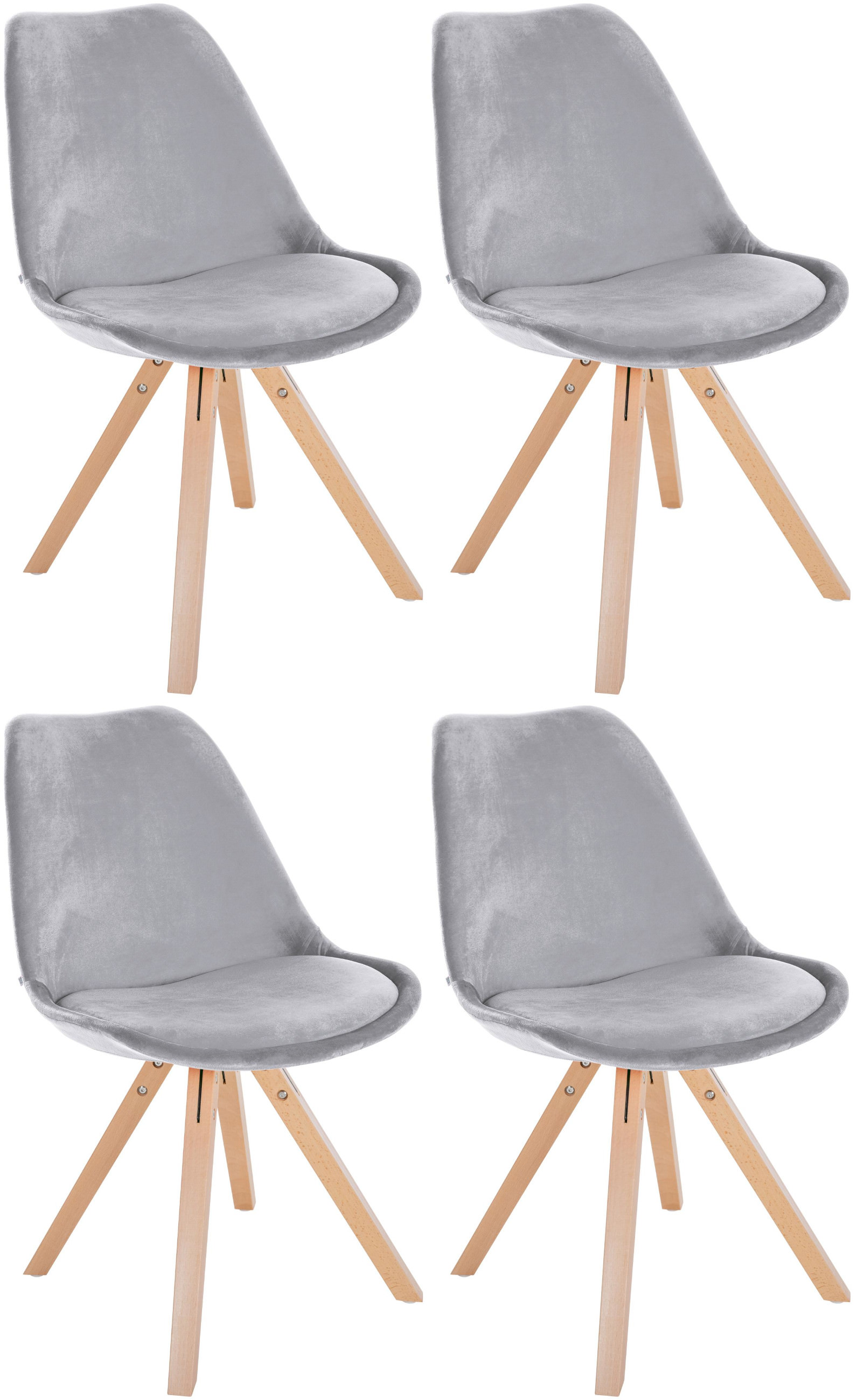 Set van 4 eetkamerstoelen Sofia fluweel