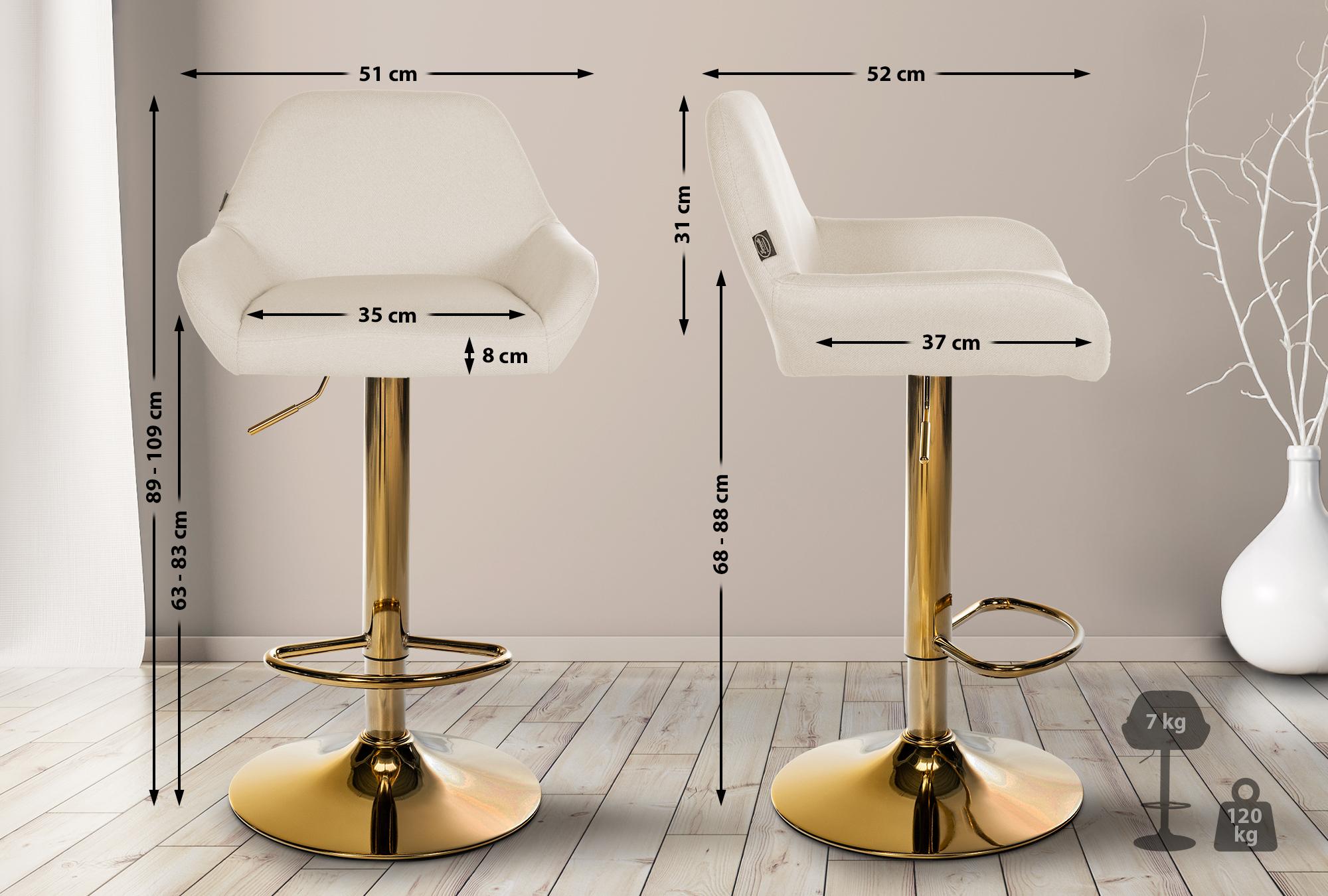 Barkruk Braga Goud stof