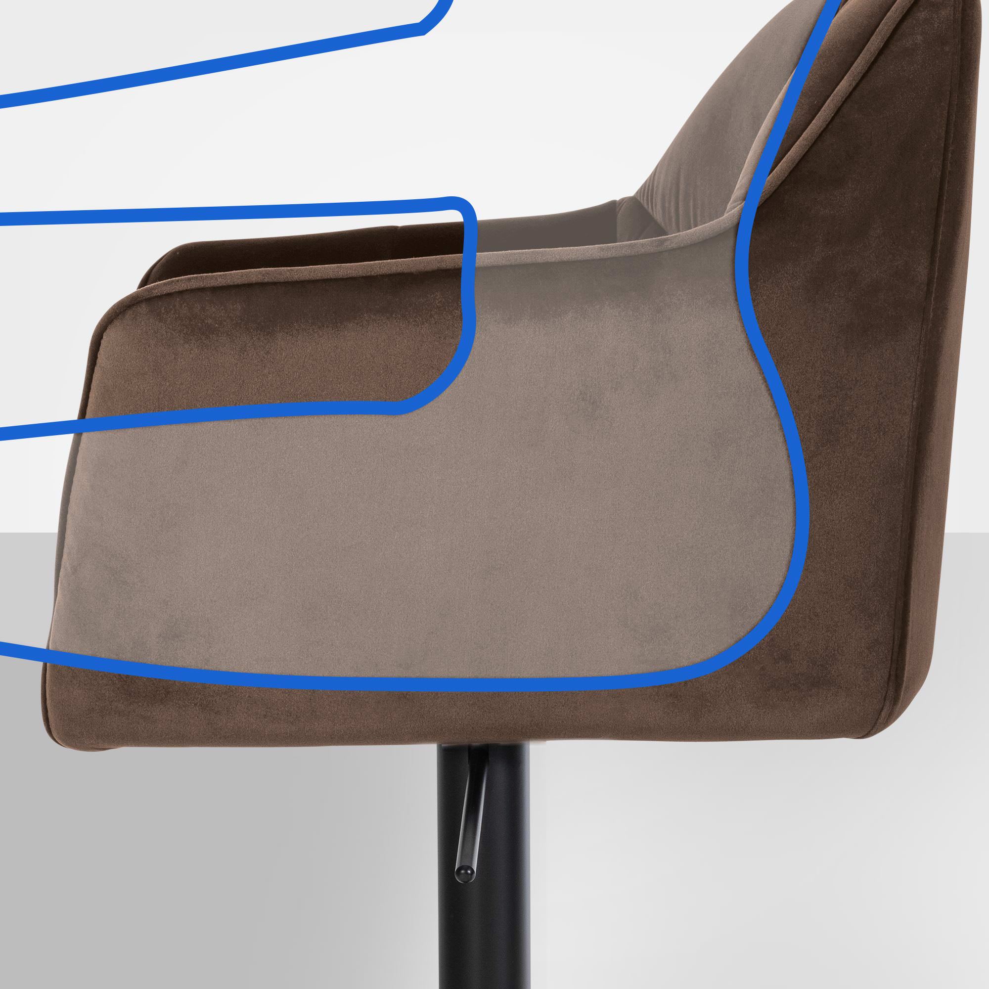 Set van 2 barkrukken Damaso met fluwelen bekleding