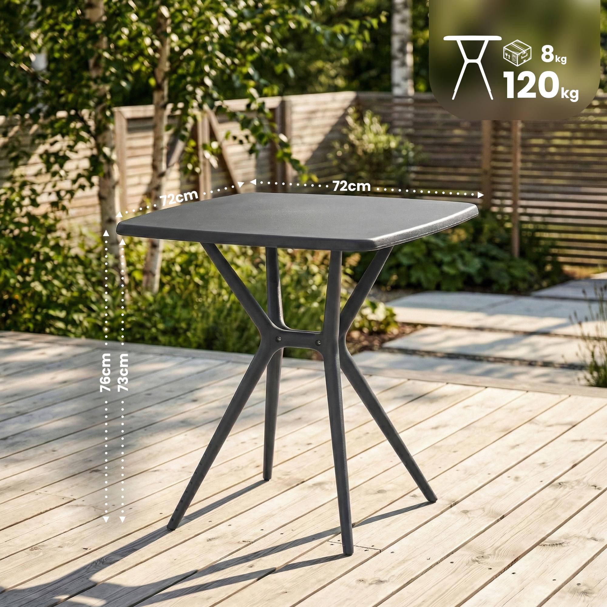 Vierkante tuintafel Becky 72 x 72 cm