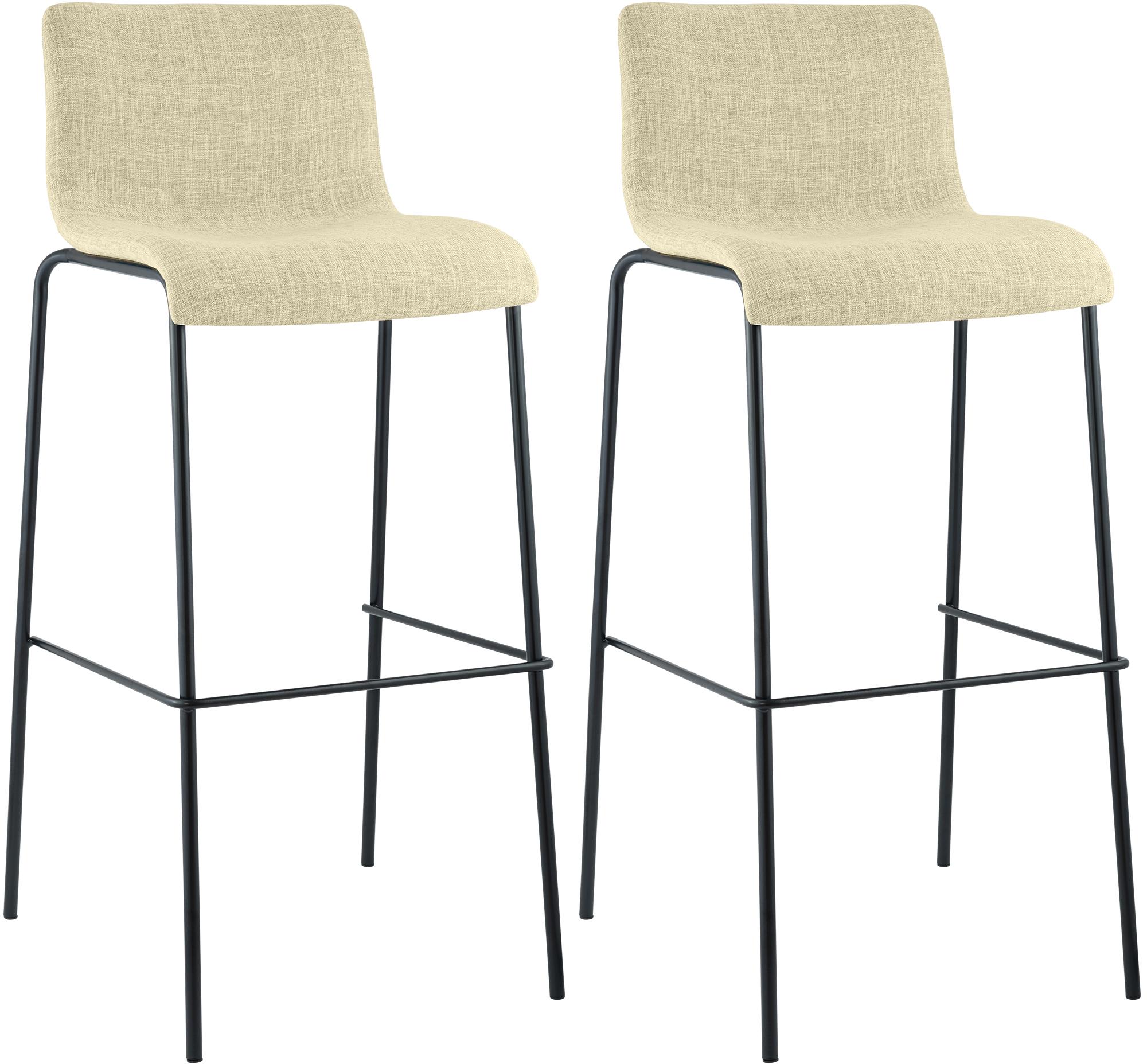 Set van 2 barstoelen Hover, stof, 4-poots onderstel