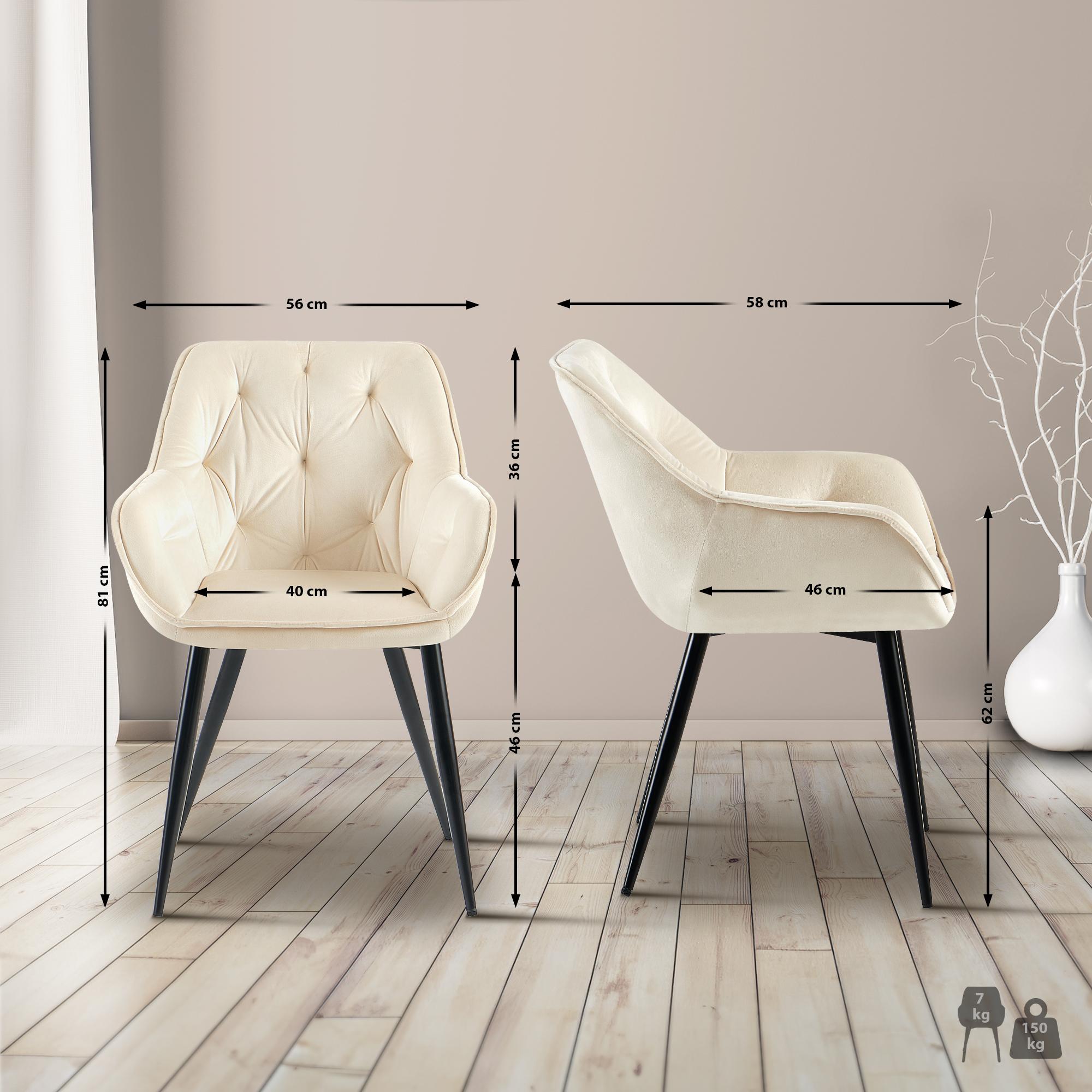 Eetkamerstoel Cassis met fluwelen bekleding