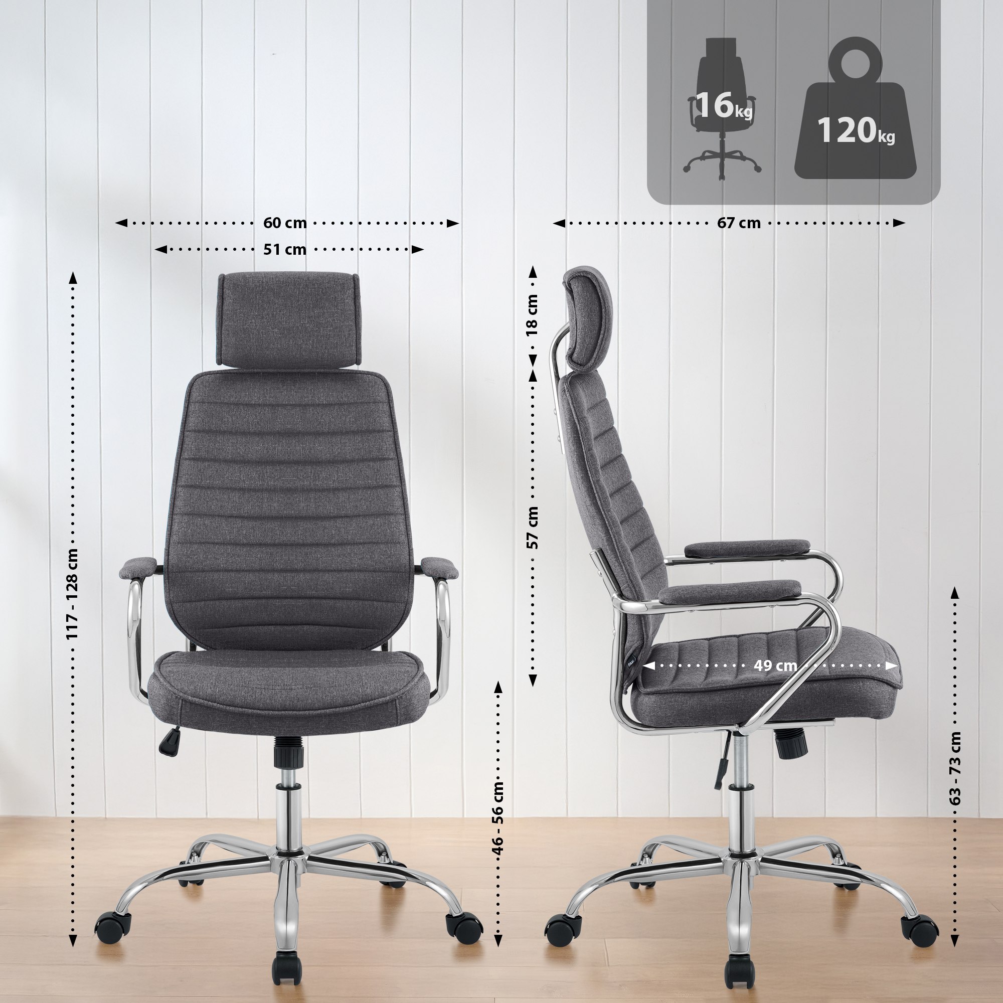 Bureaustoel Rako Stof