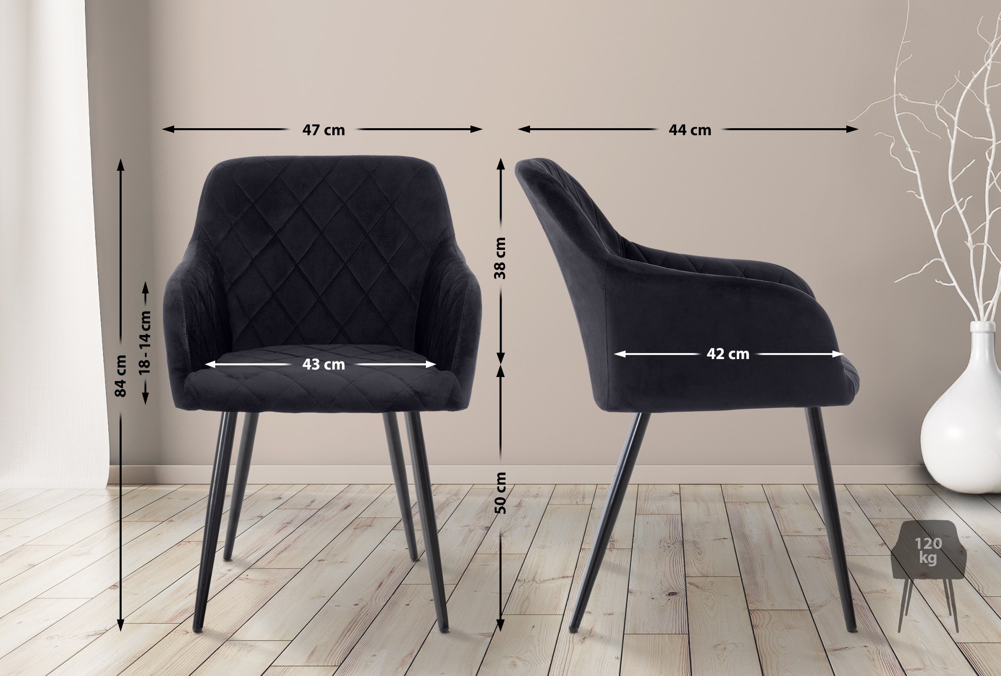Set van 4 Eetkamerstoelen Shila