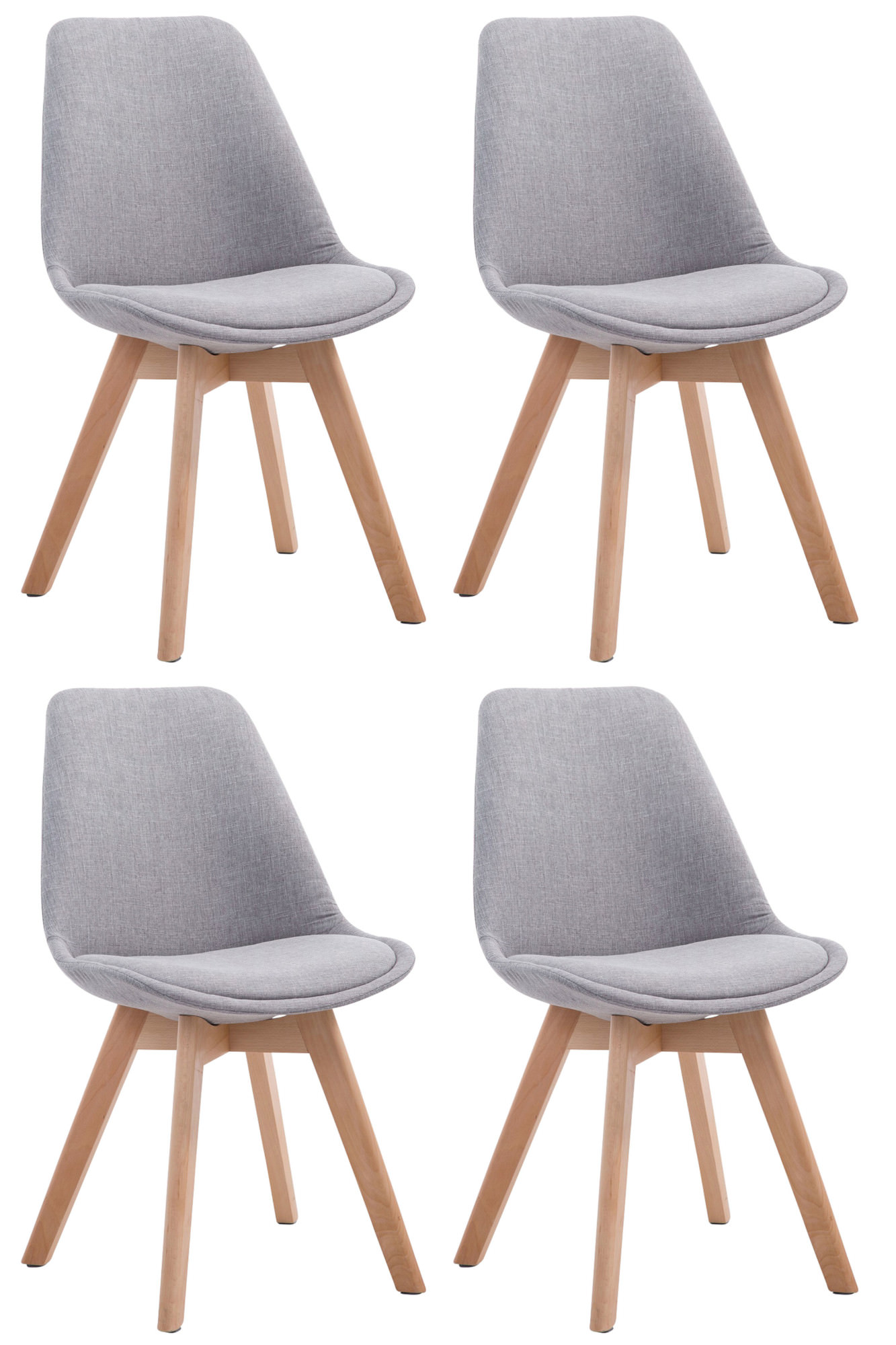 Set van 4 eetkamerstoelen Borneo V2 Stof