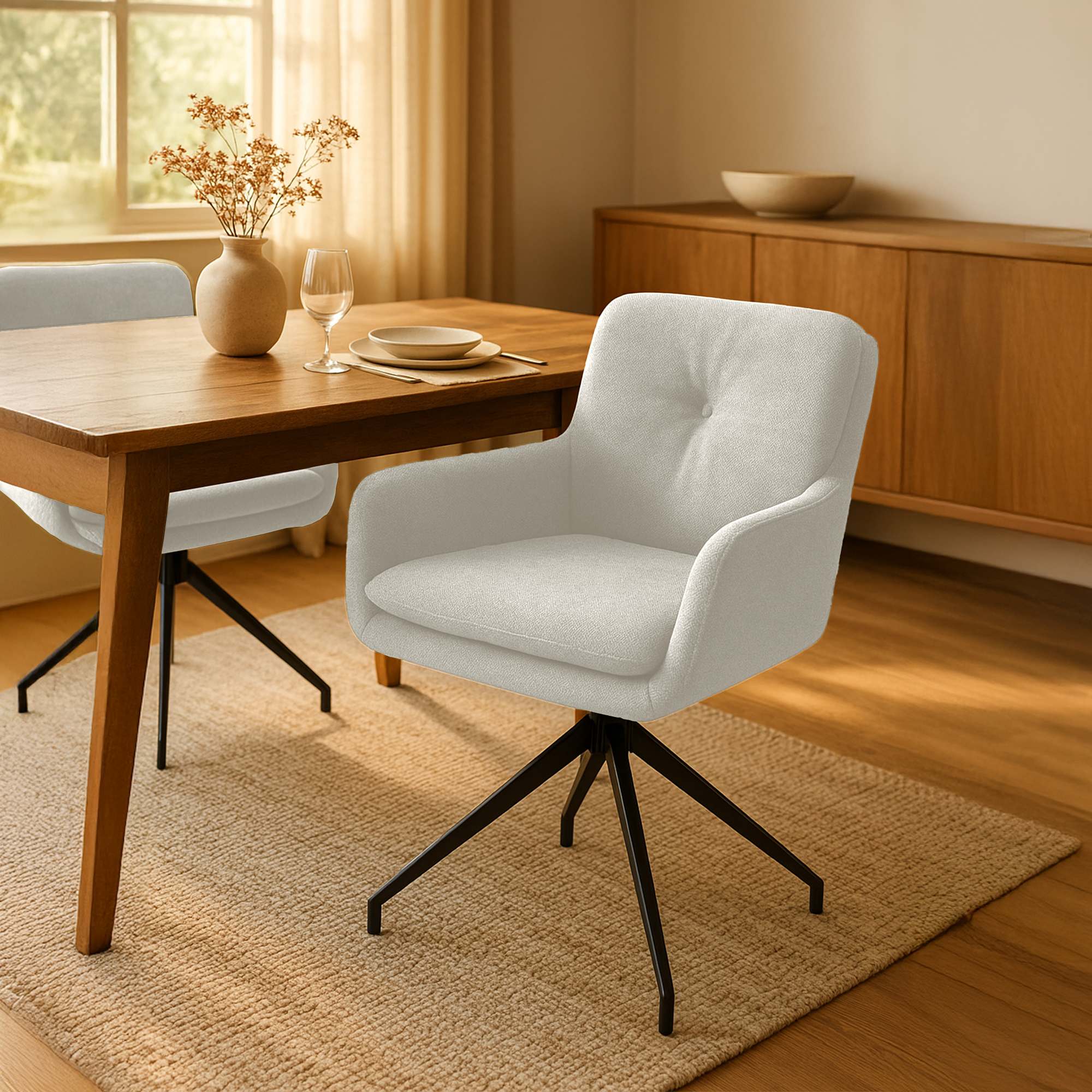 Set van 2 eetkamerstoelen Pickett stof