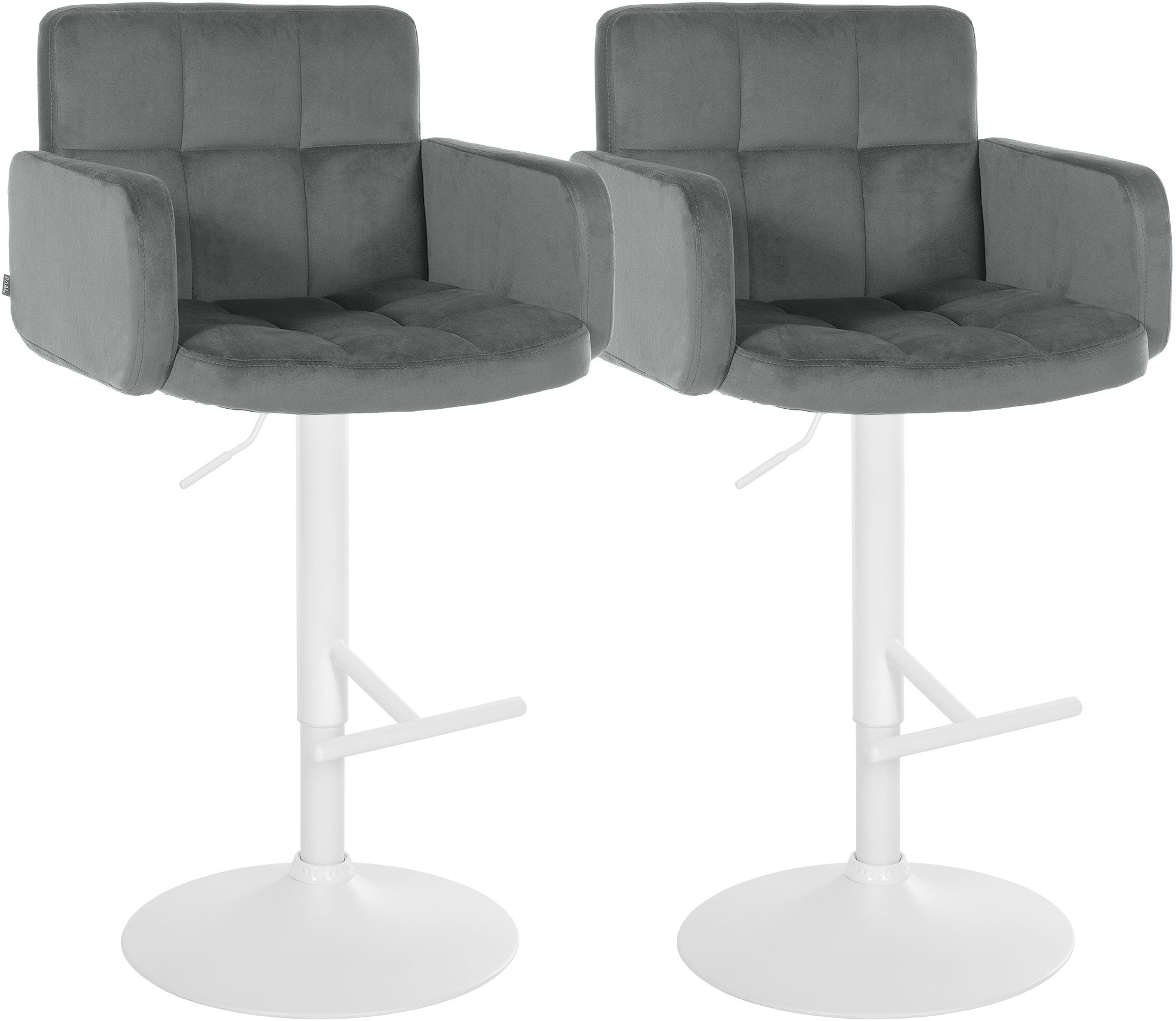 2er Set barkrukken Los Angeles fluweel